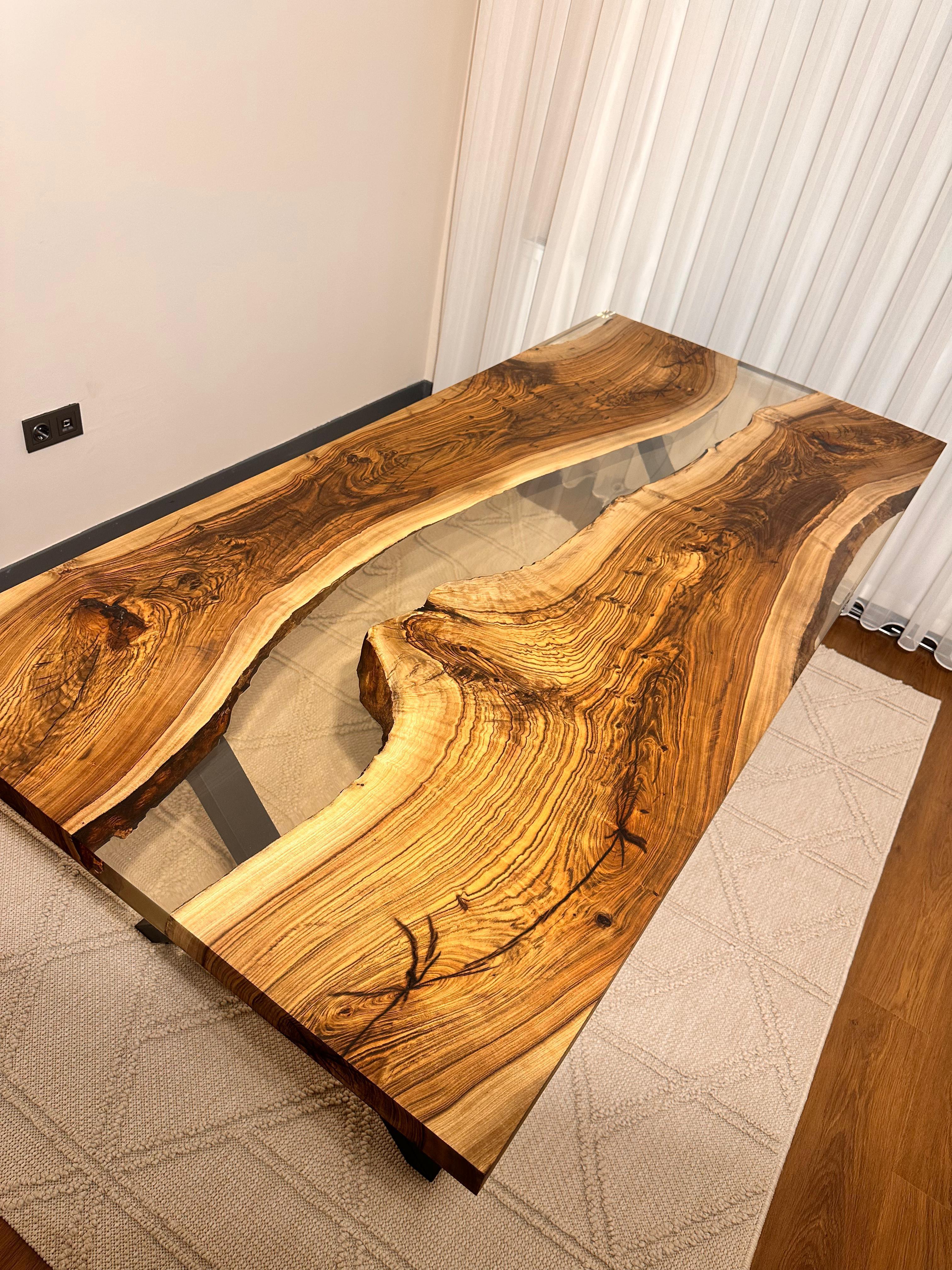 Epoxy Wood Table - River Resin Table - Walnut Custom Table For Sale 4