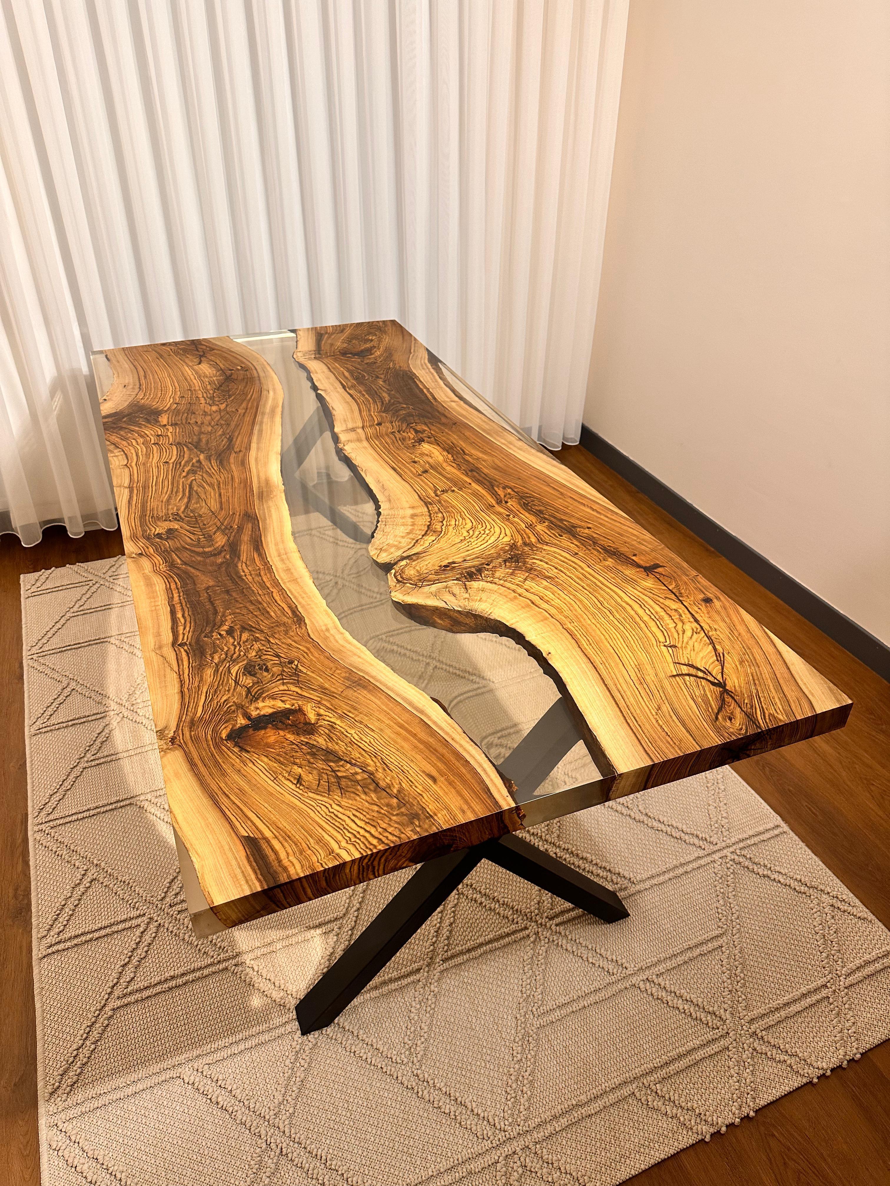 Epoxy Wood Table - River Resin Table - Walnut Custom Table For Sale 1