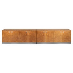 Eppinger 12' Long Burlwood & Chrome Credenza Sideboard