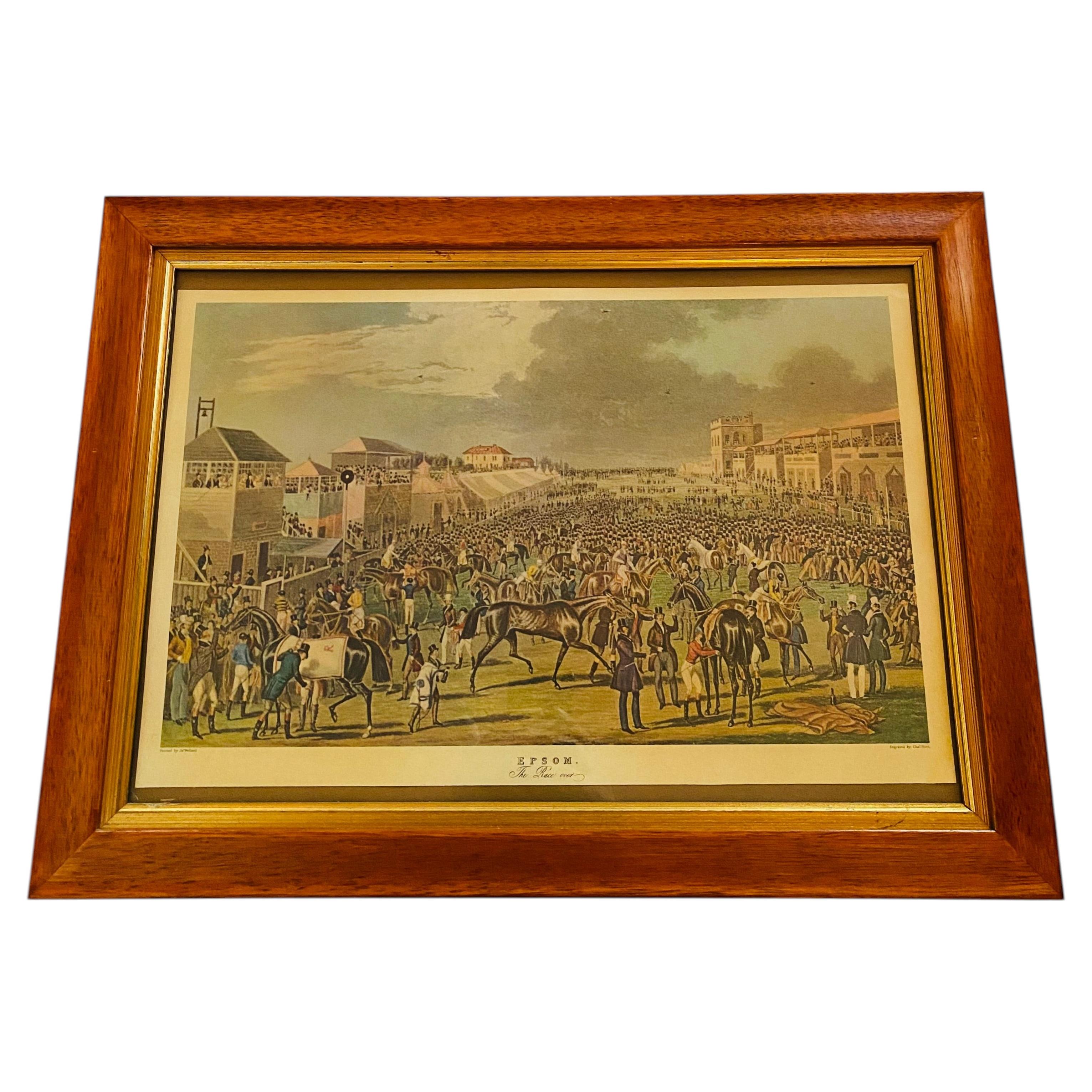 “Epsom Races: The Race Over” Antique Equestrian Framed Print byJames Pollar