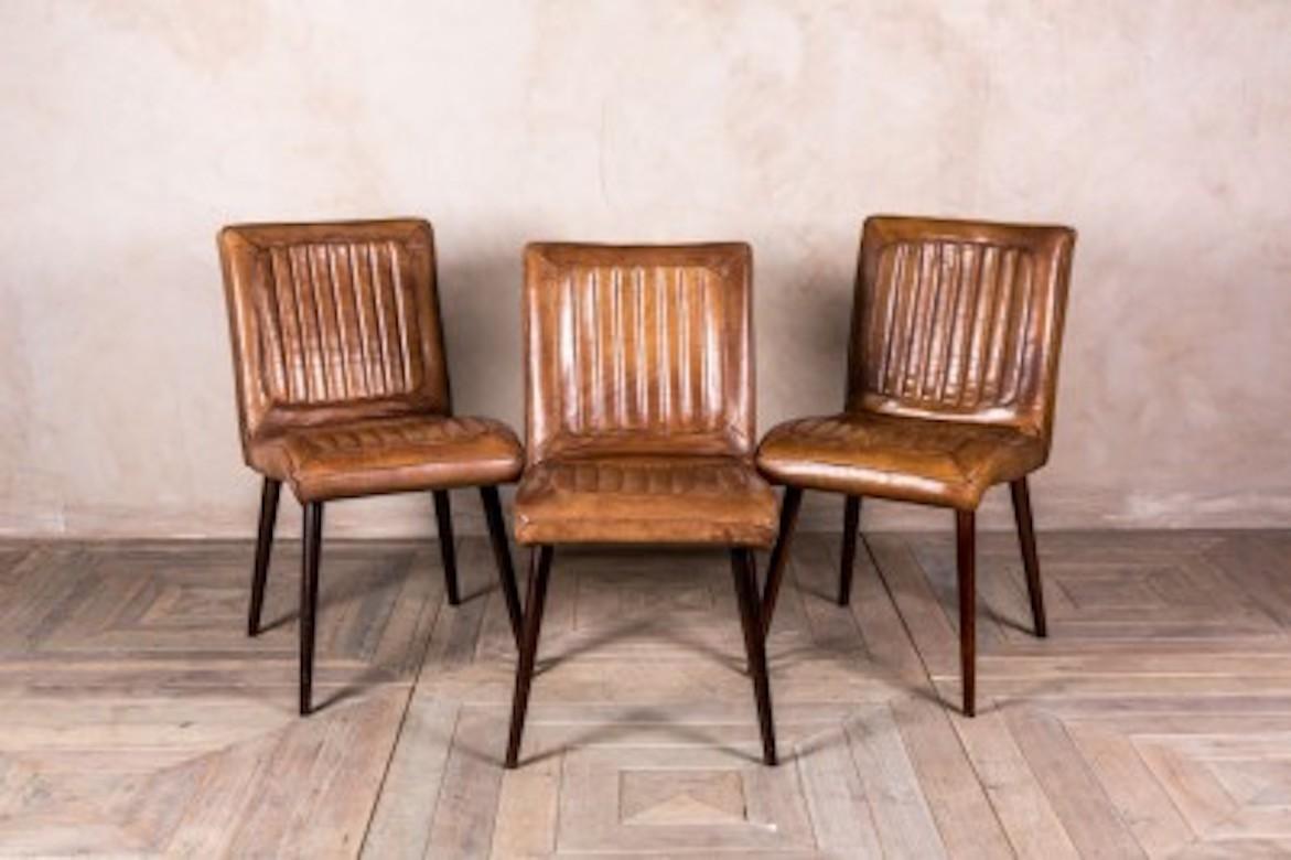 European Epsom Vintage Style Leather Chair Range, 20th Century For Sale