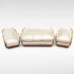 Epstein Art Deco Cloud Lounge Suite Sofa and Armchairs