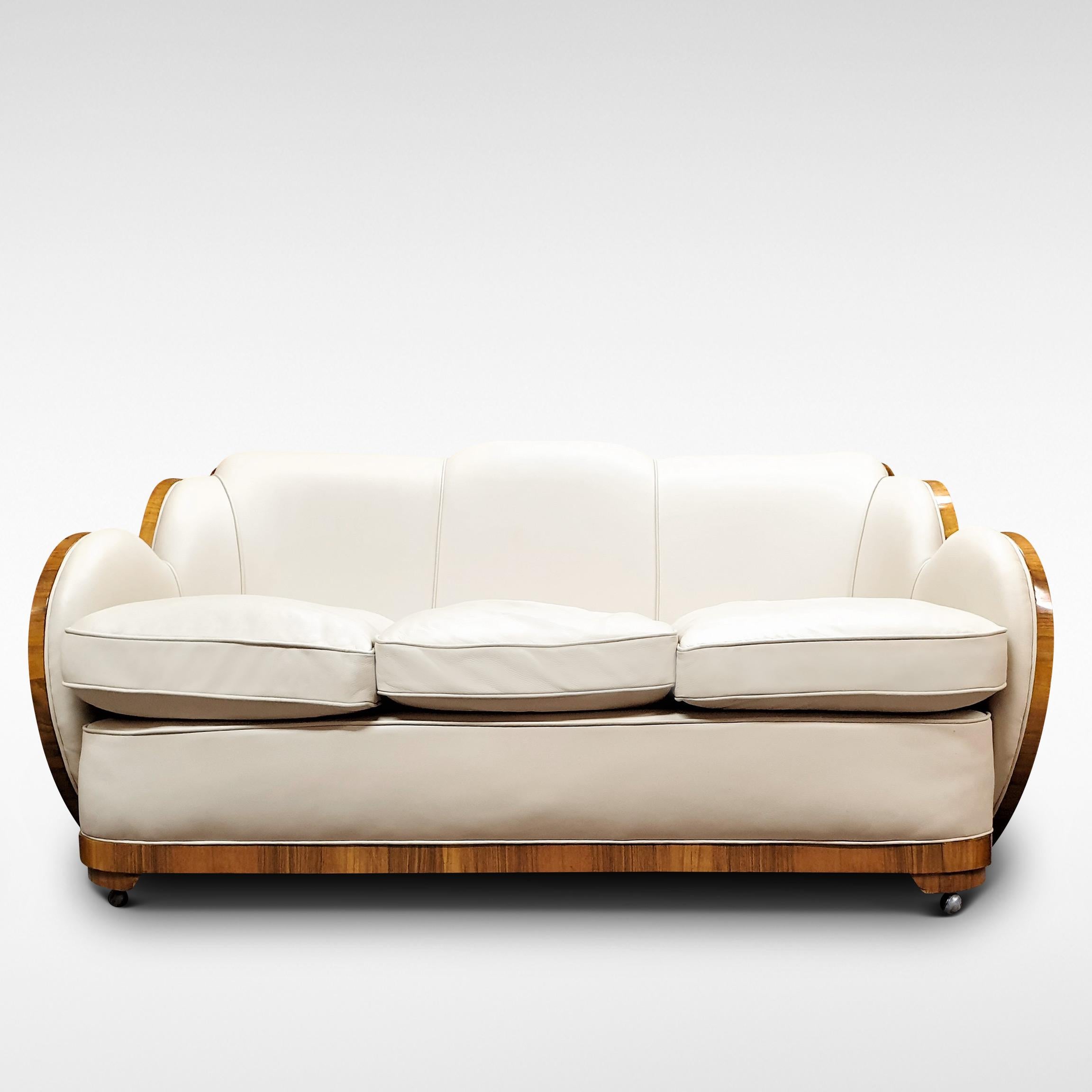 Veneer Epstein Art Deco Cloud Lounge Suite Sofa and Armchairs For Sale