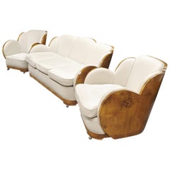 Used Epstein Art Deco Cloud Lounge Suite Sofa and Armchairs