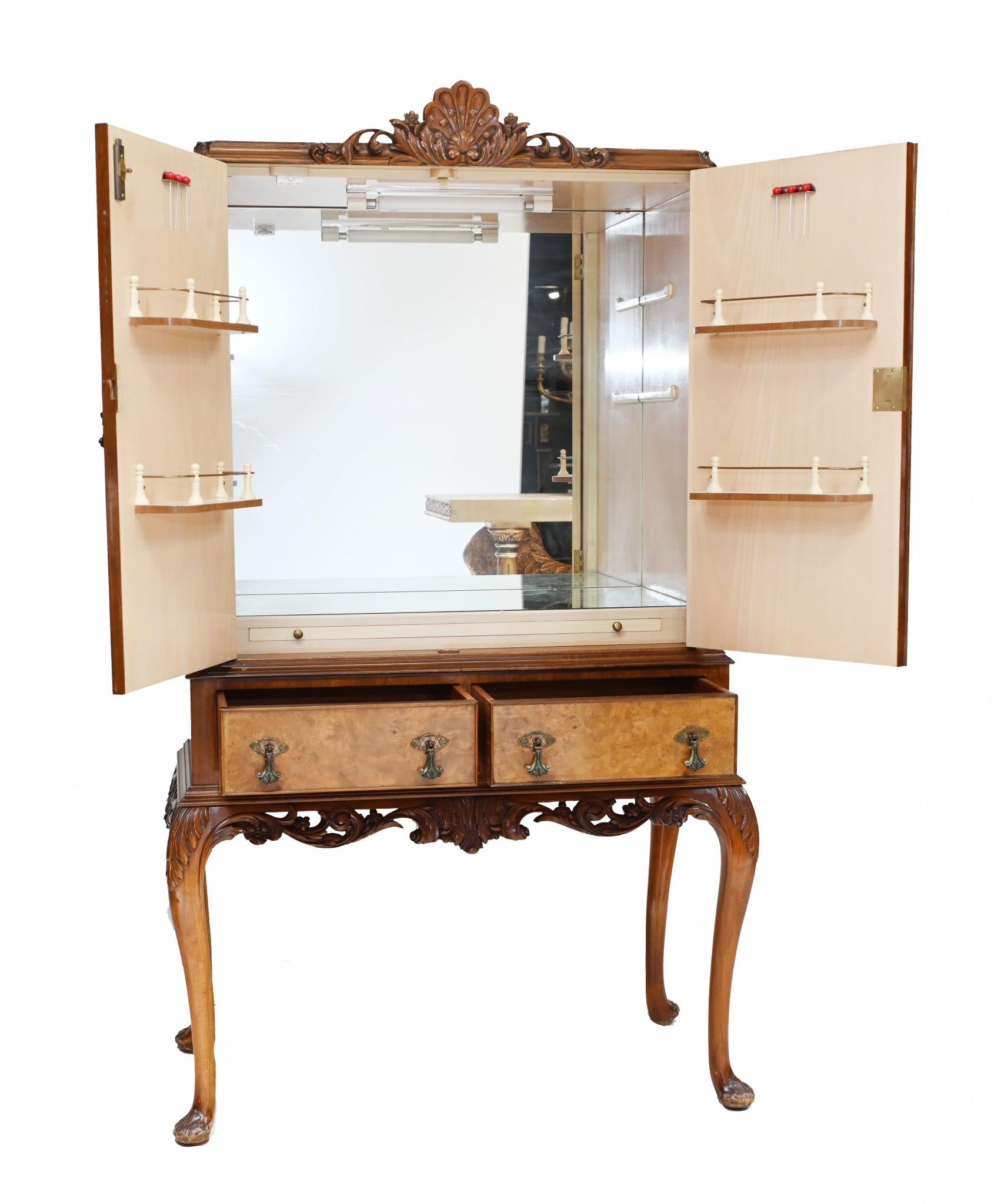 Epstein Deco Cocktail Cabinet Drinks Chest Walnut 1930 en vente 10