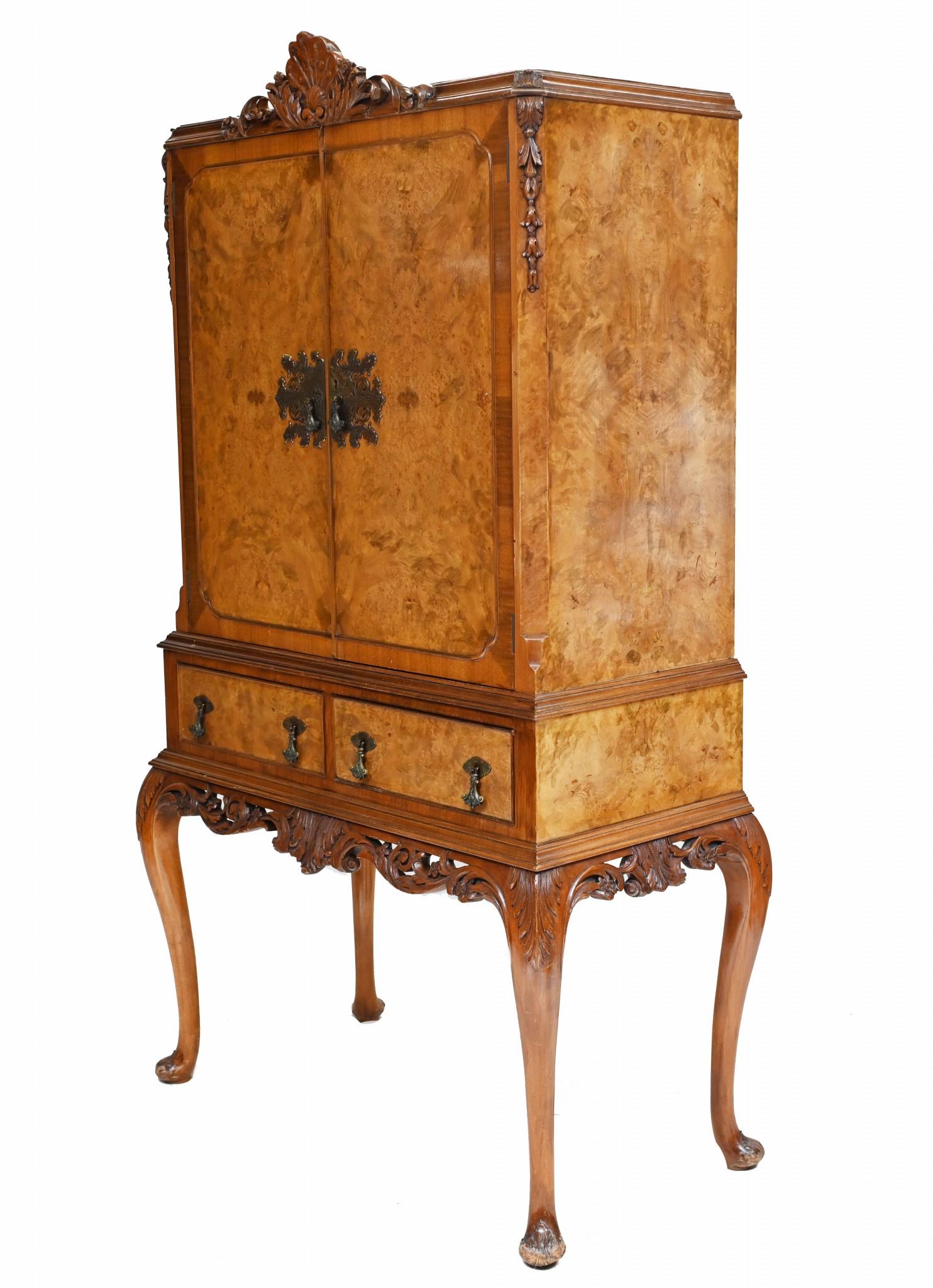Noyer Epstein Deco Cocktail Cabinet Drinks Chest Walnut 1930 en vente