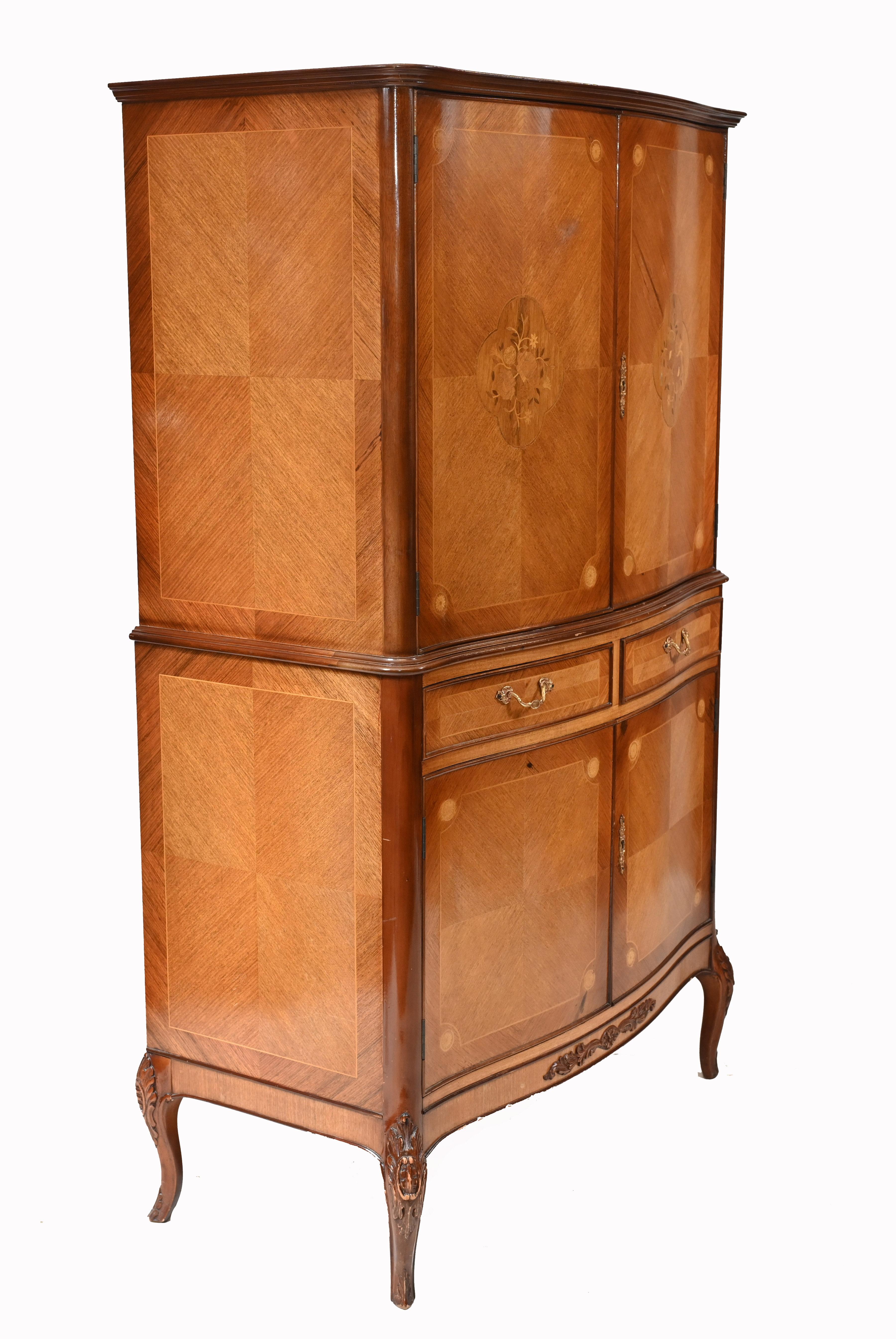 Armoire à boissons et coffre à cocktails Art déco Epstein en noyer, 1930 en vente 4