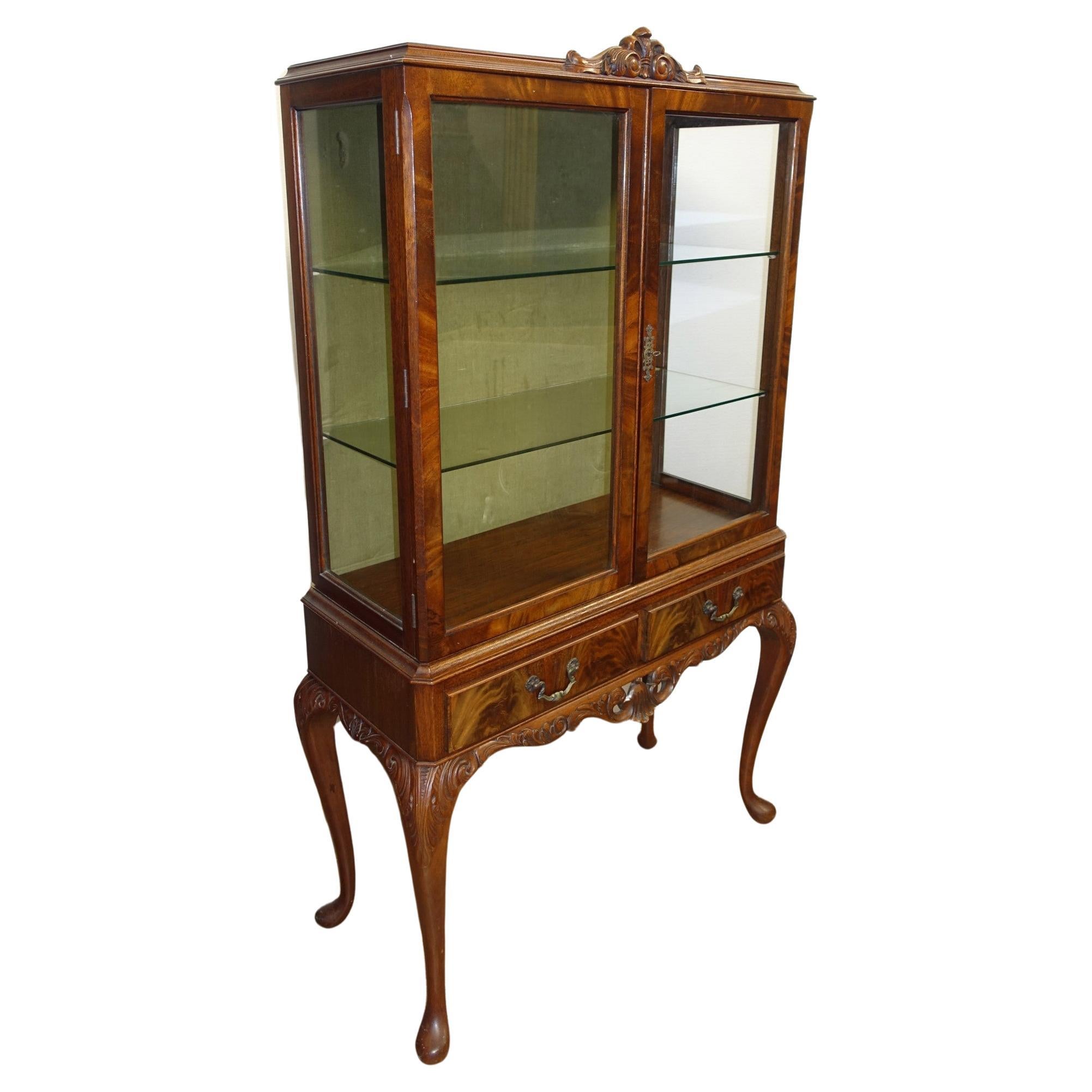 Epstein Display Cabinet Mahogany Bookcase 1930 For Sale