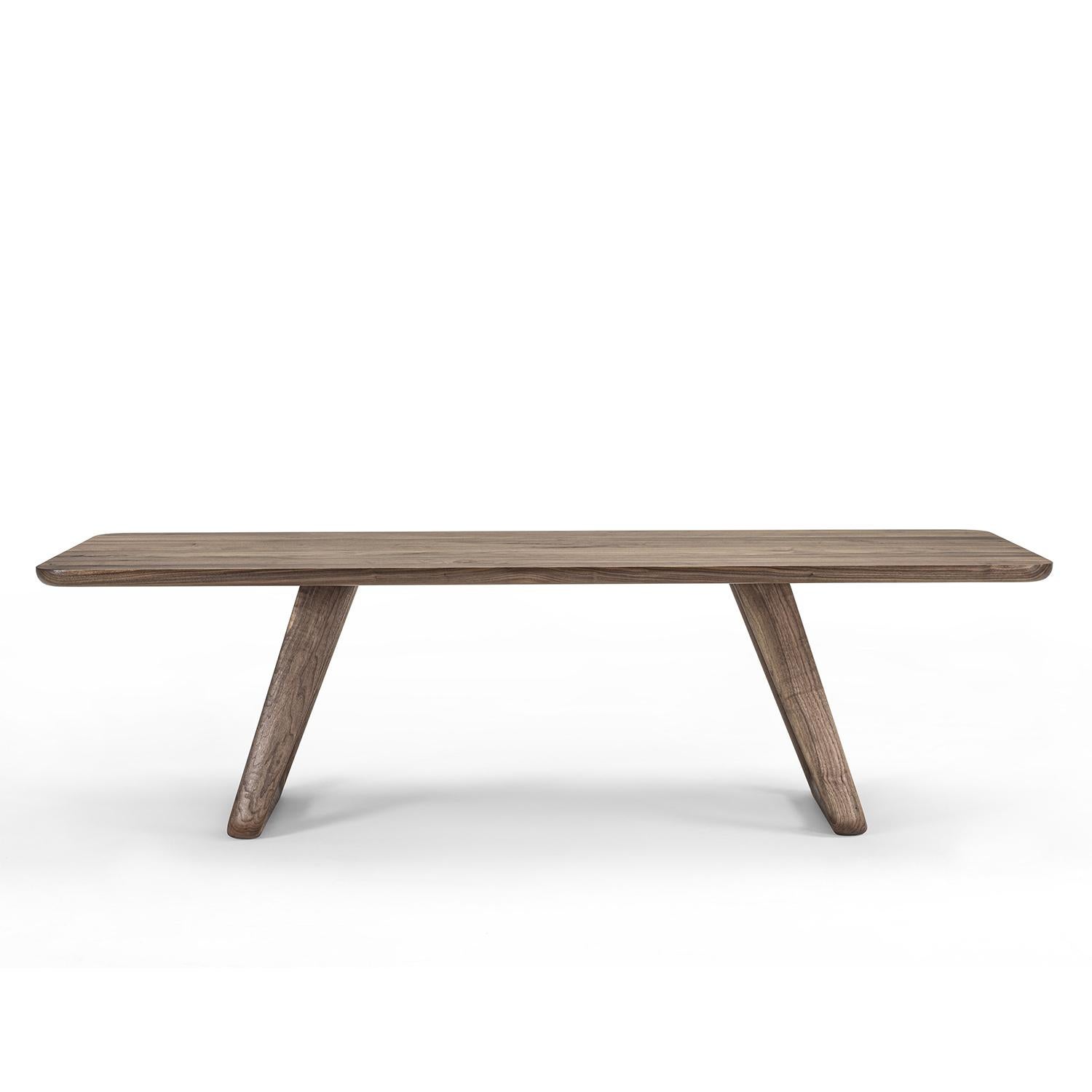 Dining Table Equa with all structure in solid 
walnut wood, top with bevelled edges.
Available on request in:
L220xD100xH75cm, price: 13400,00€
L240xD100xH75cm, price: 13900,00€
L260xD100xH75cm, price: 14900,00€
L280xD100xH75cm, price: