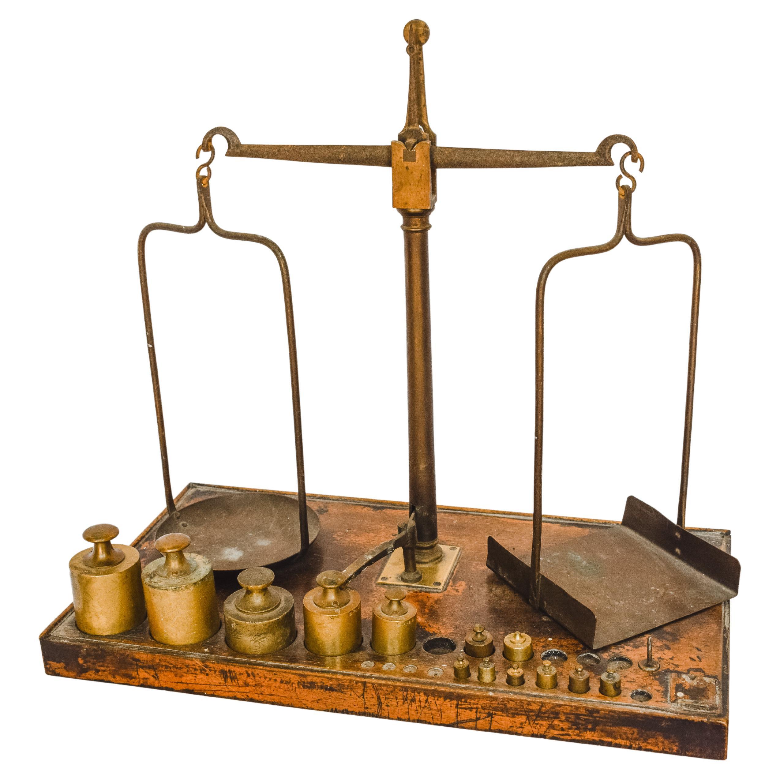 Equal Arm Brass Scale with Weights