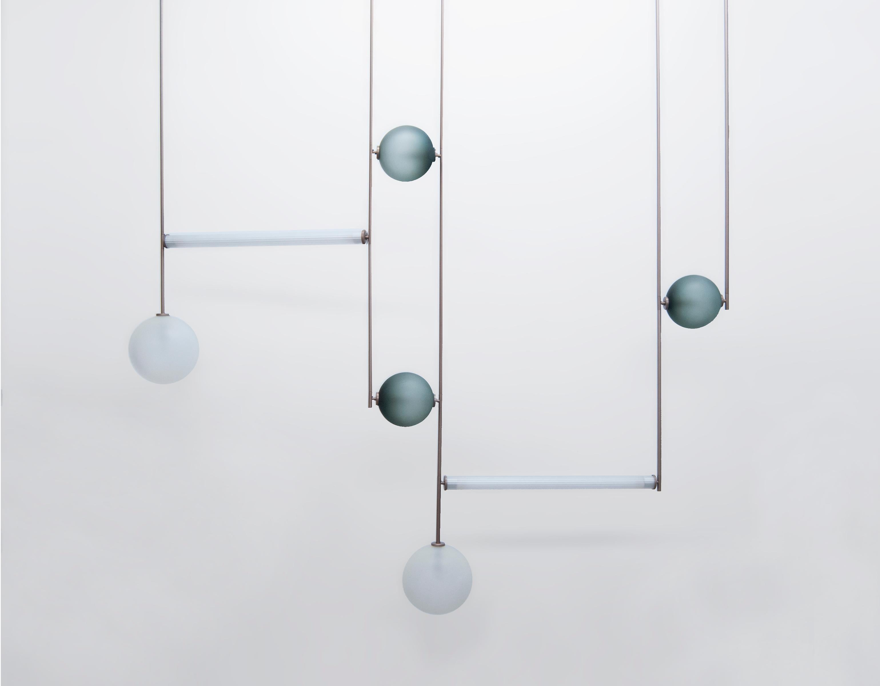 Aluminium Lampe à suspension linéaire 4 pièces Equalizer de Ladies & Gentlemen Studio en vente