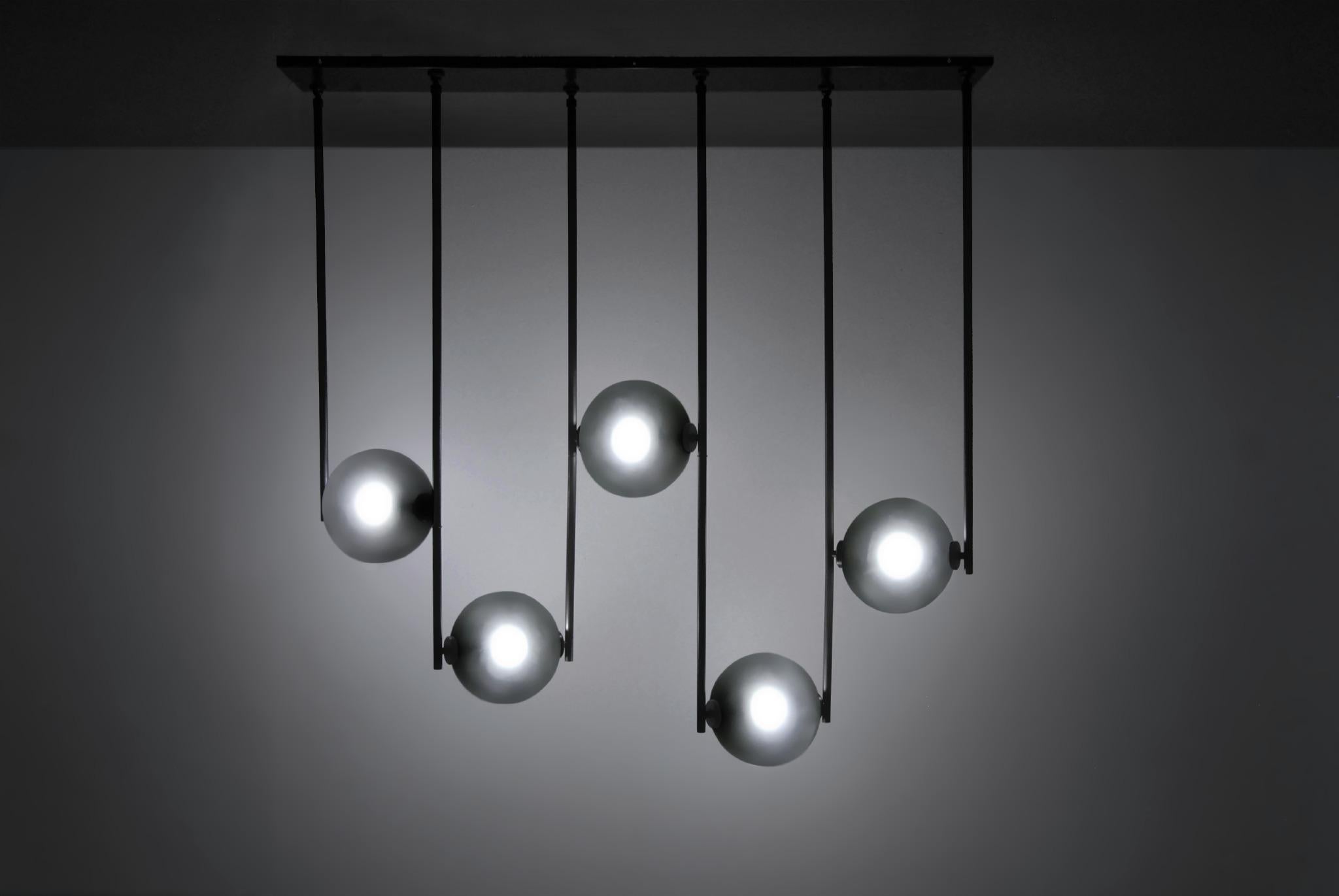 Equalizer Collection Five-Piece Linear Chandelier In New Condition For Sale In Brooklyn, NY