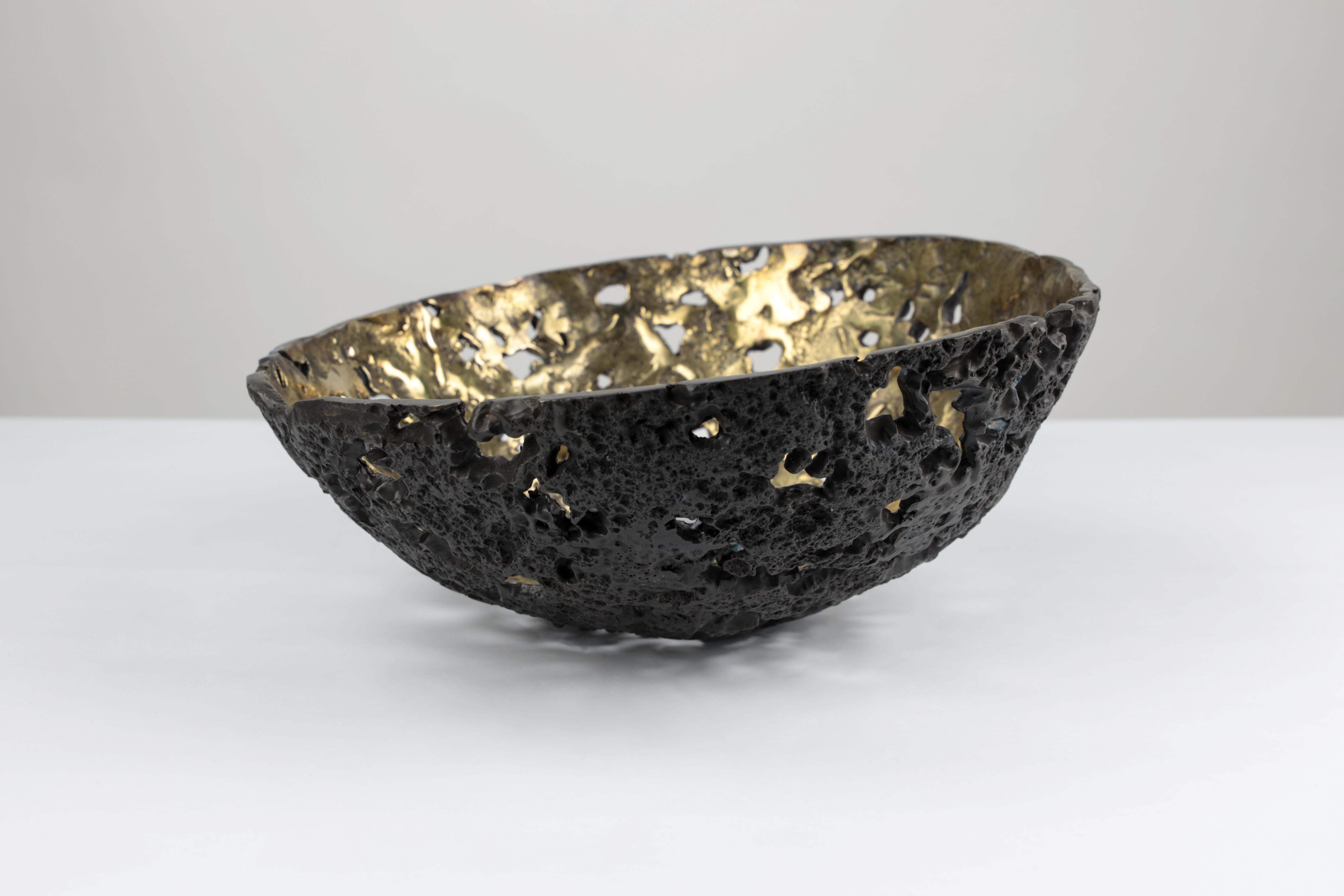 Organic Modern Equator Bowl in Bronze For Sale