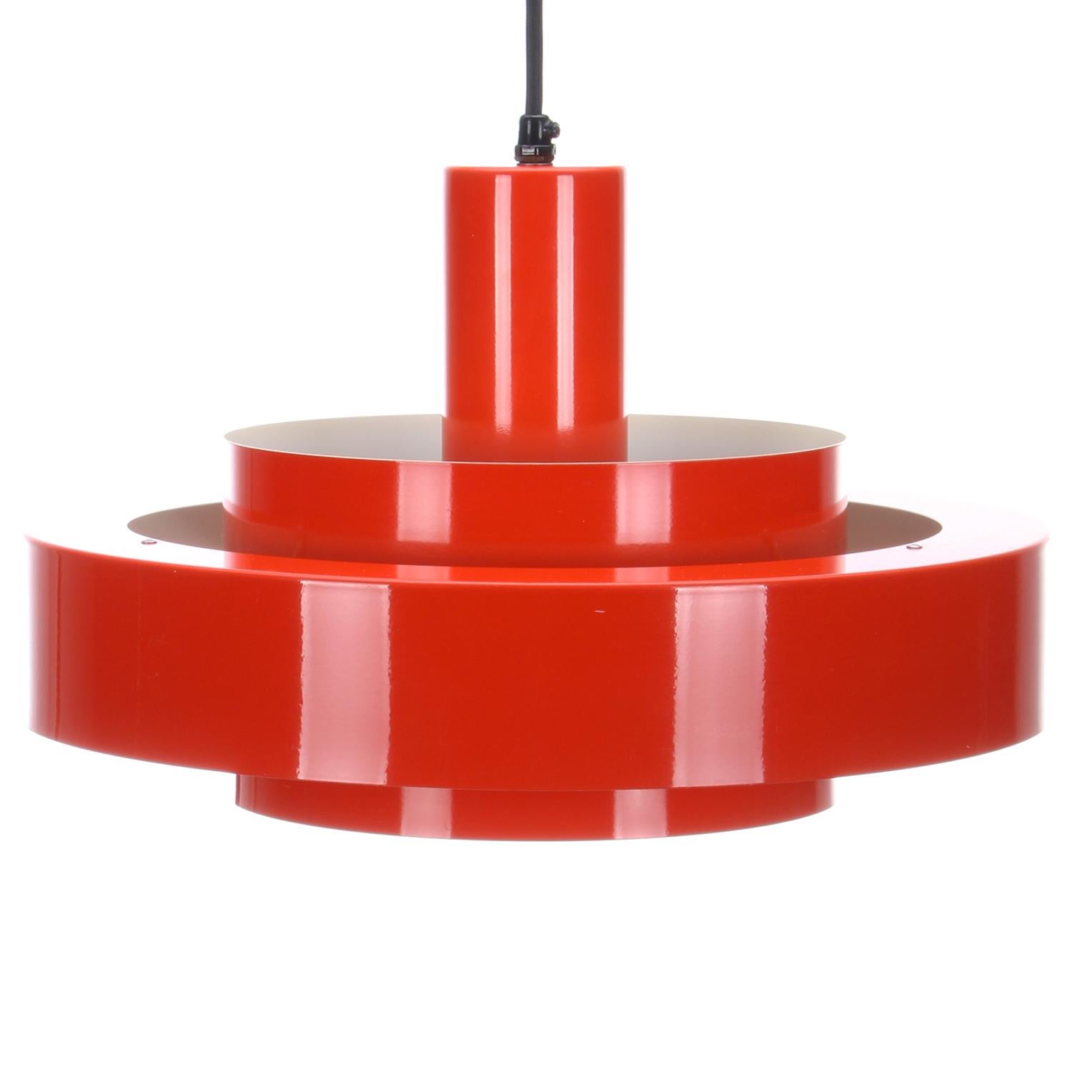 Equator Danish Red Lamp by Jo Hammerborg 1969, Fog & Mørup In Good Condition In Brondby, Copenhagen