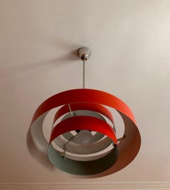 Equator Danish Red Lamp by Jo Hammerborg from 1968