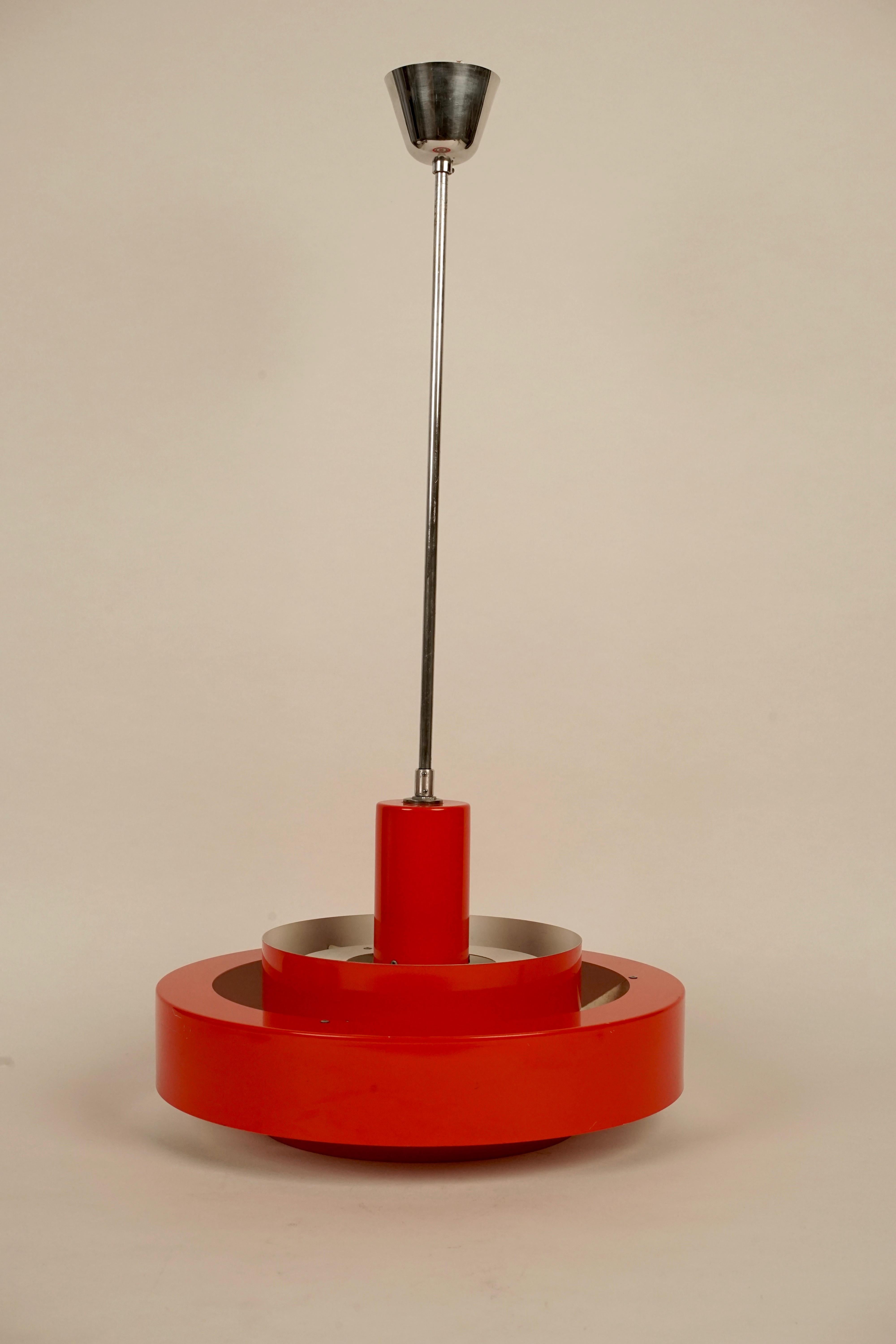Equator Danish Red Lamp by Jo Hammerborg from 1968 For Sale 1