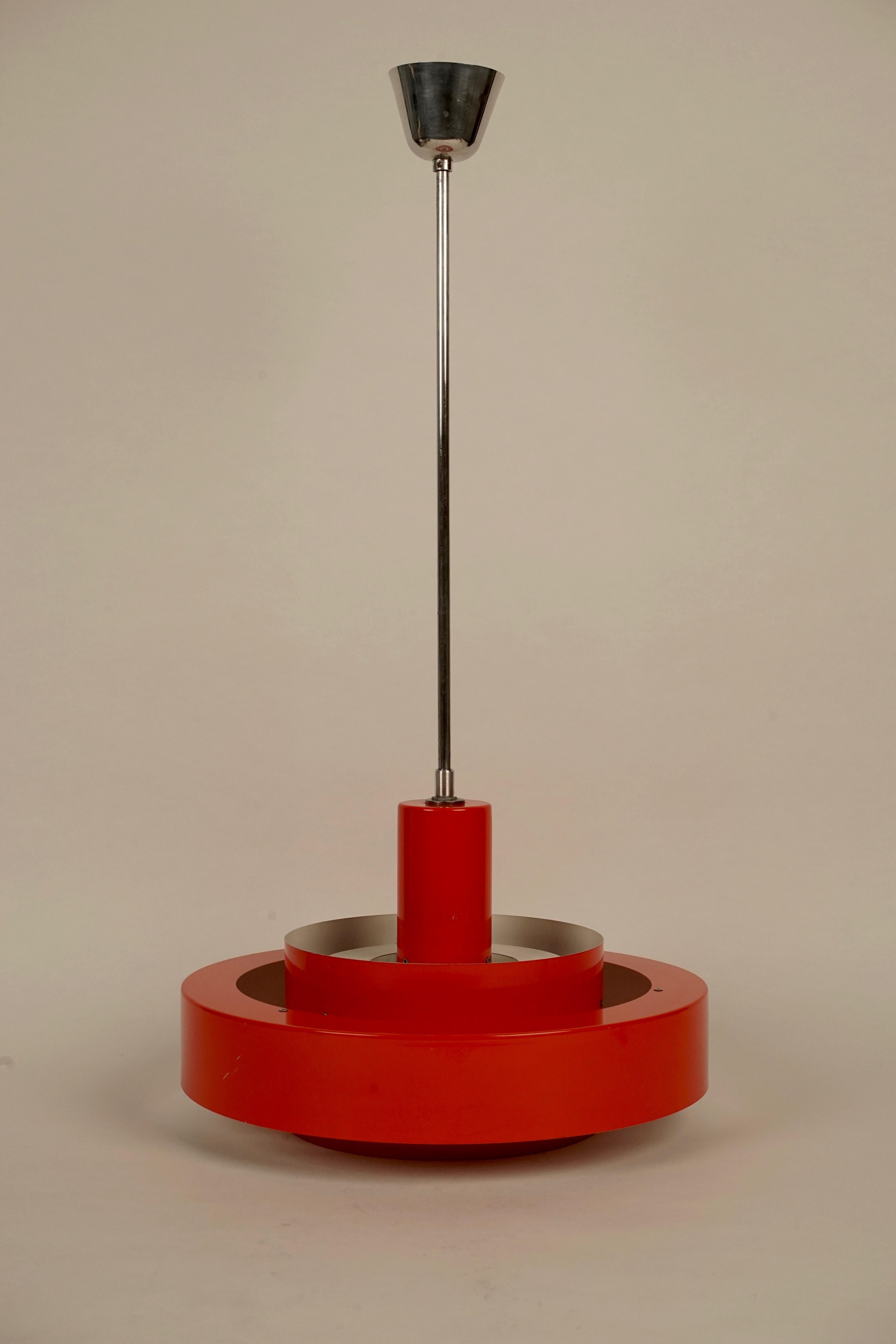 Equator Danish Red Lamp by Jo Hammerborg from 1968 For Sale 2