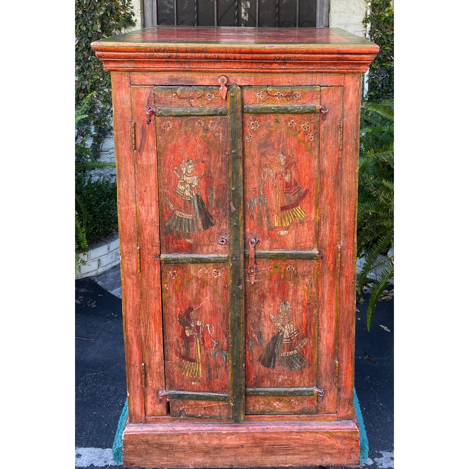 Equator Furniture Company 18th century Style Spanish Colonial Cabinet Mini Armoire. Equator made furniture utilizing reclaimed barn wood or pieces of Vintage furniture. This is an excellent example with an unusual scale. 

Additional