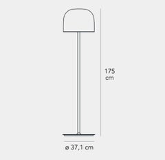 EQUATORE Medium Floor Lamp - Galvanized Metal Body Polished Chrome Fontana Arte