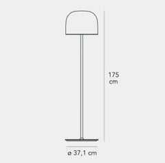 EQUATORE - Medium Floor Lamp - Metal Base Matt Gold by Fontana Arte