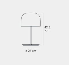 EQUATORE - Small Table Lamp - Galvanized Metal Base Glossy Black by Fontana Arte