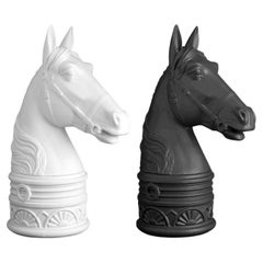 Equestrian Black and White Set of 2 Bookend
