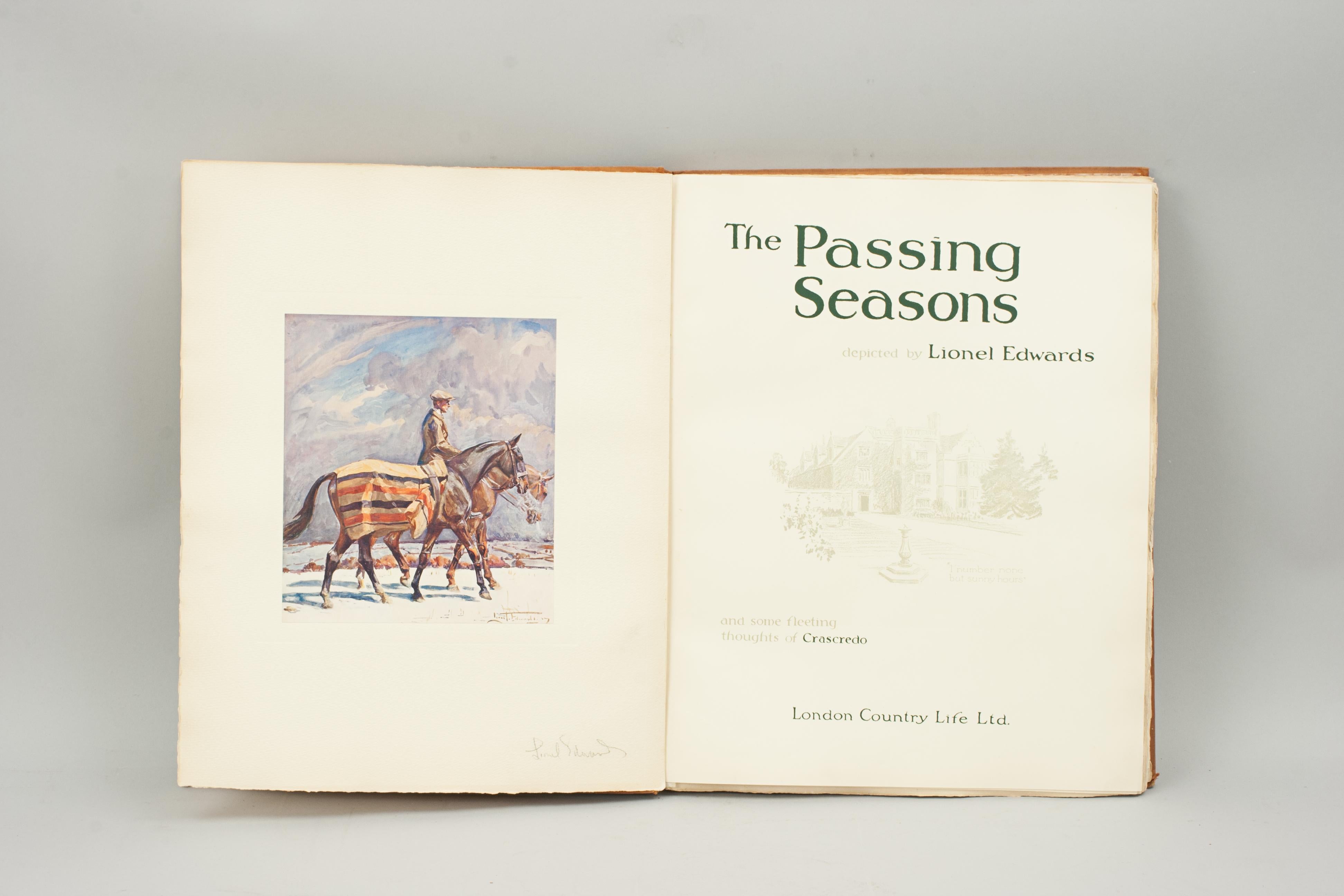 Livre équestre, estampes, « The Passing Seasons » (Les saisons passées) de Lionel Edwards Bon état - En vente à Oxfordshire, GB