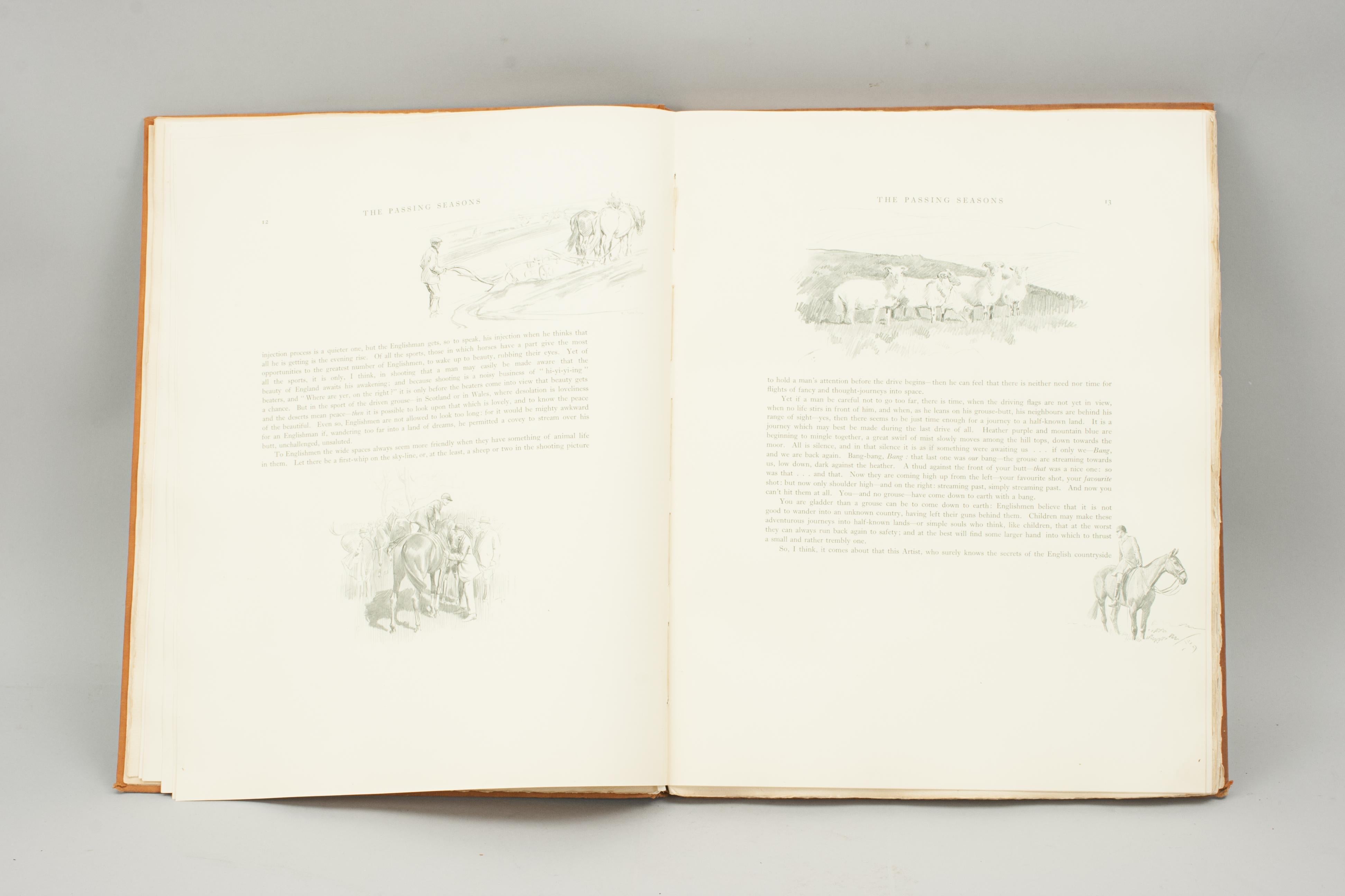 Pferdebuch, Drucke, „The Passing Seasons“ von Lionel Edwards (Papier) im Angebot
