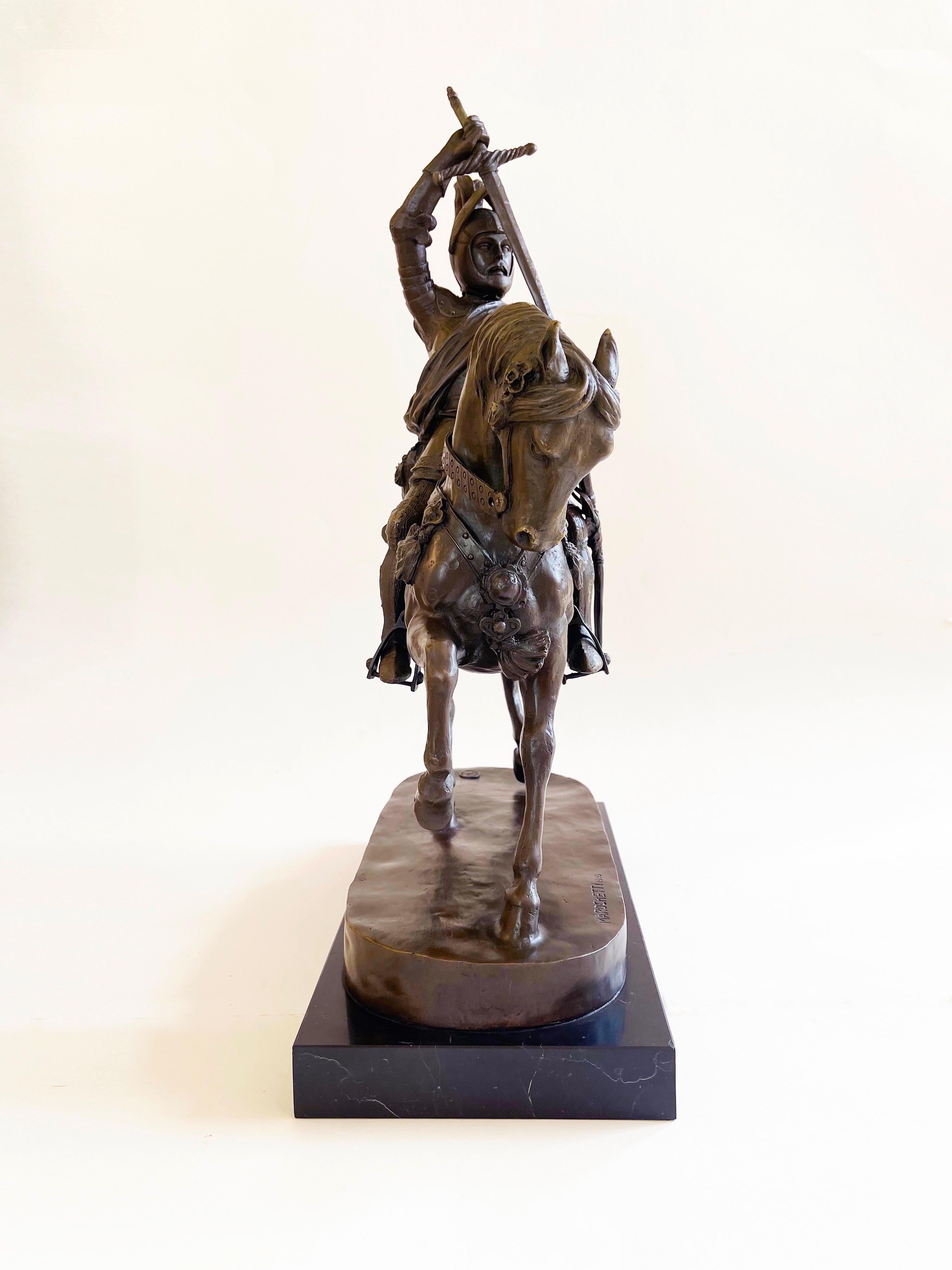 Tedesco Cavallo equestre in bronzo dopo il Marochetti del 1838 di E. Philibert, duca di Savoy in vendita