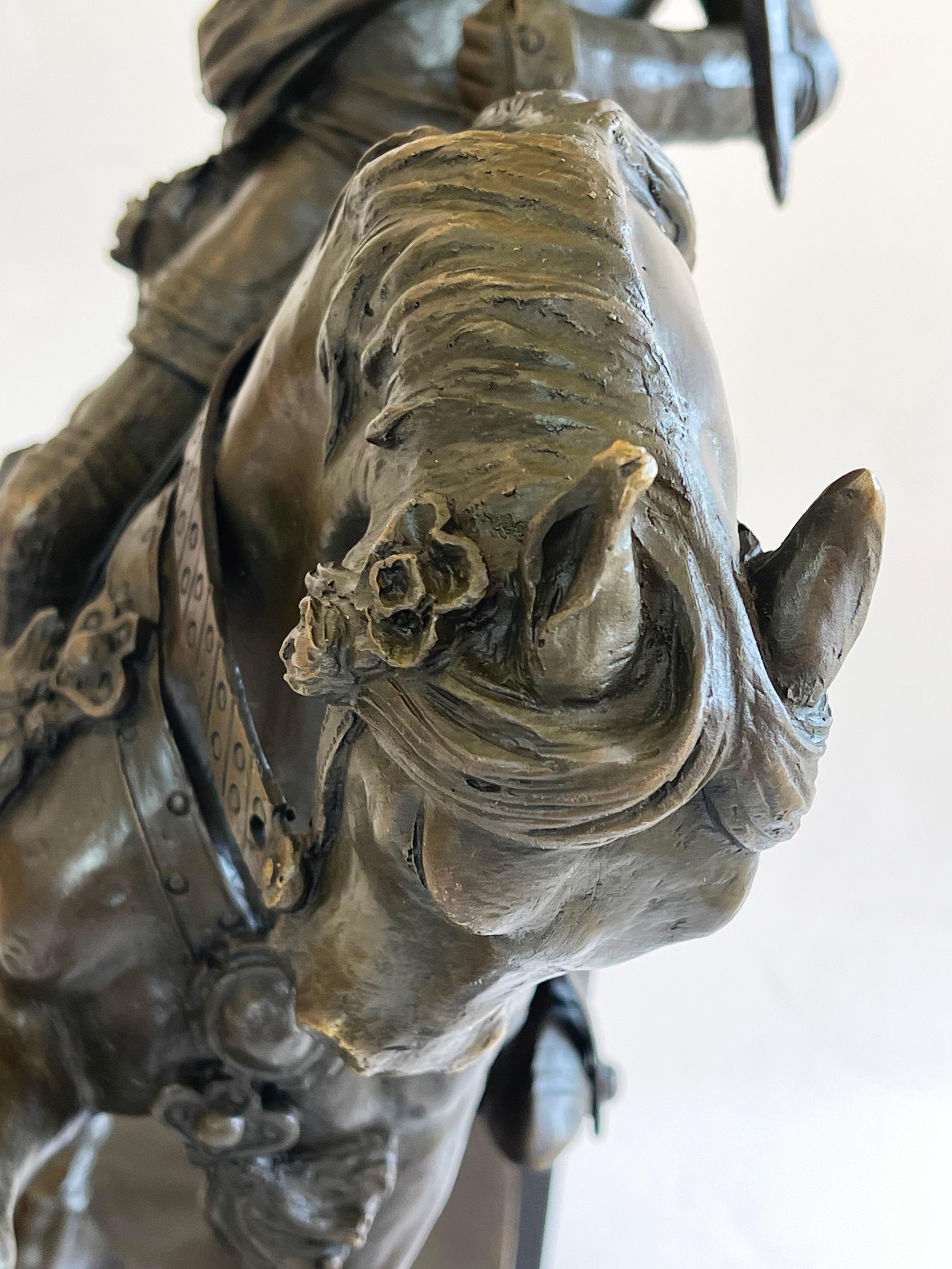 Cavallo equestre in bronzo dopo il Marochetti del 1838 di E. Philibert, duca di Savoy In condizioni buone in vendita a Andernach, DE