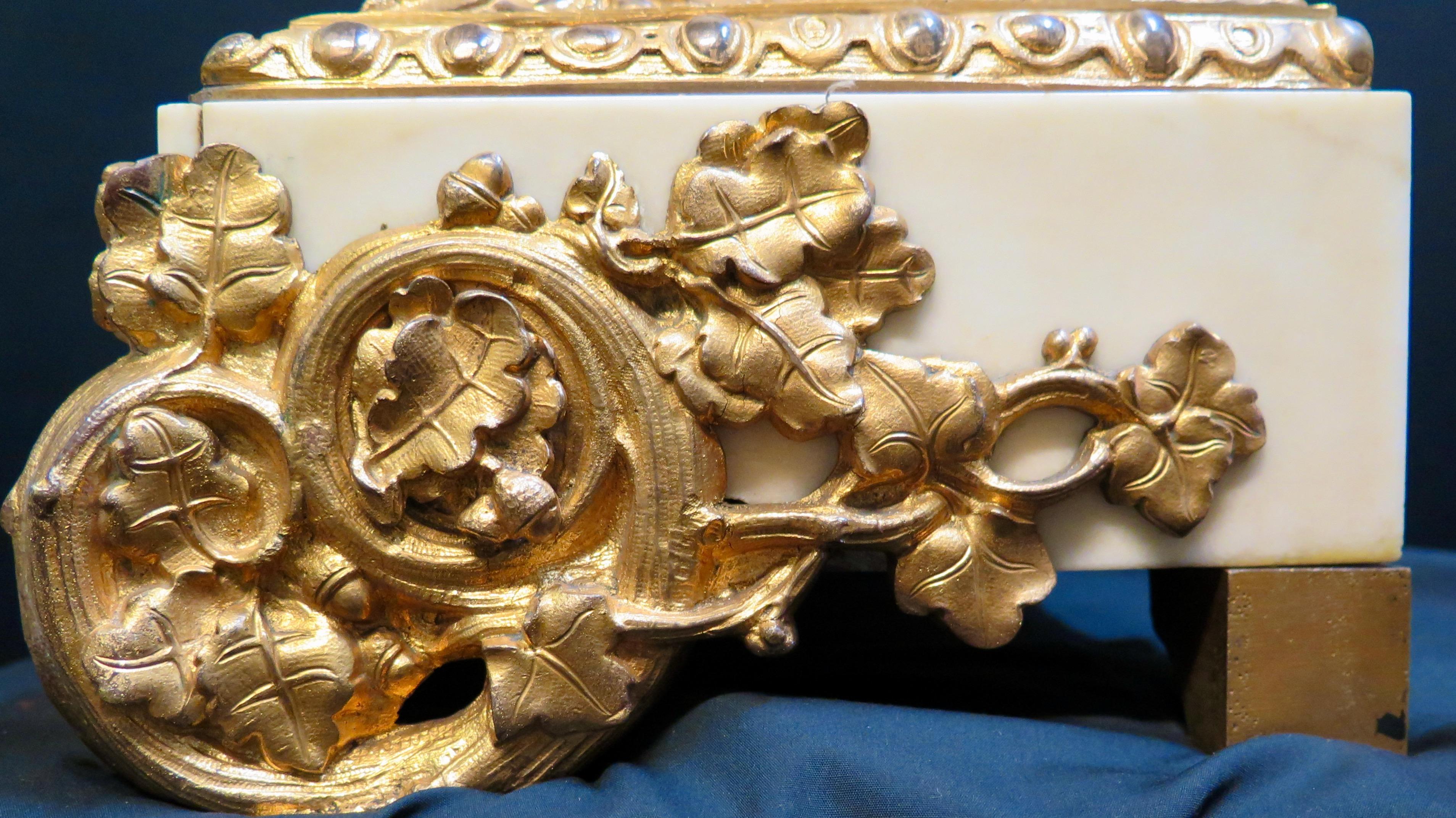 Equestrian Bronze & Marble Mantle Clock 1