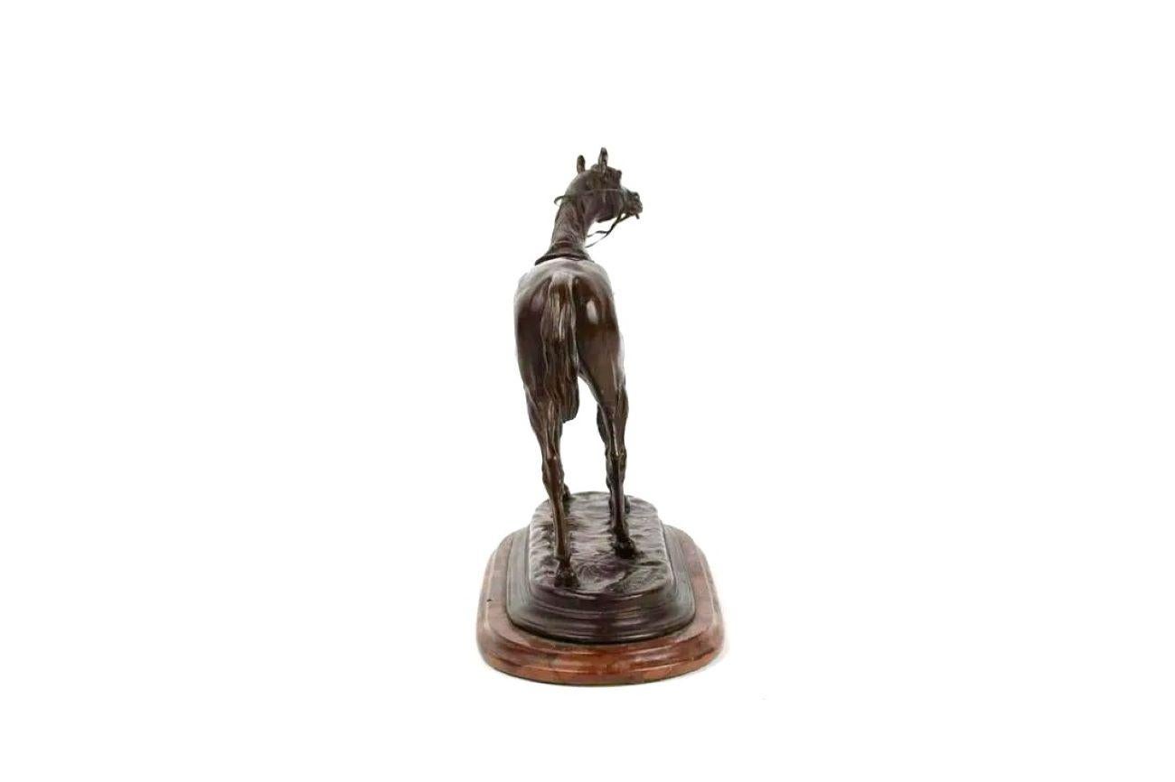 Equestrian Bronze, Thoroughbred Racehorse by J. Moigniez In Good Condition In Doylestown, PA