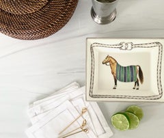 Equestrian "Devon" Change Tray/ Blue, Made in Italy