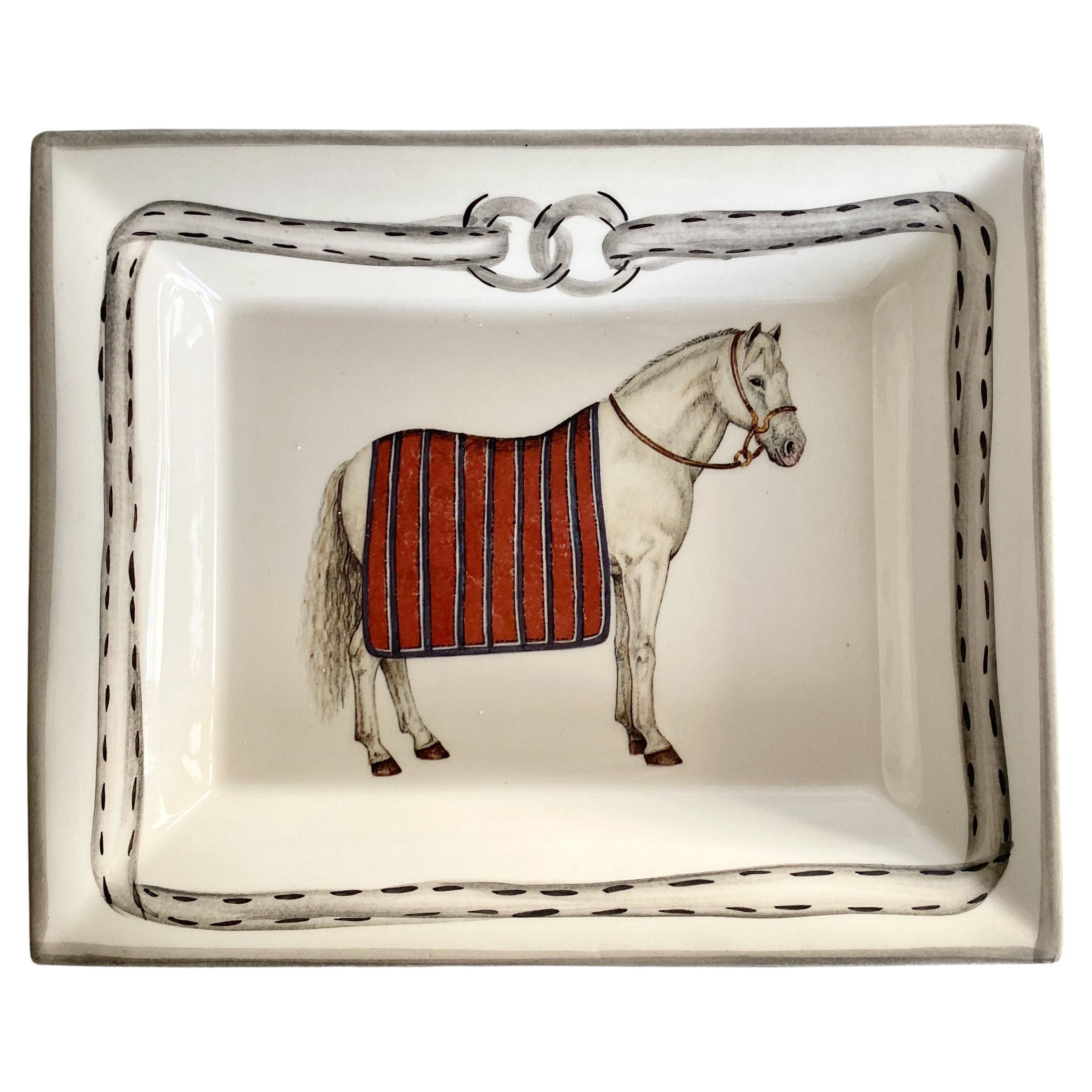 Equestrian "Devon" Change Tray/ Red, Made in Italy