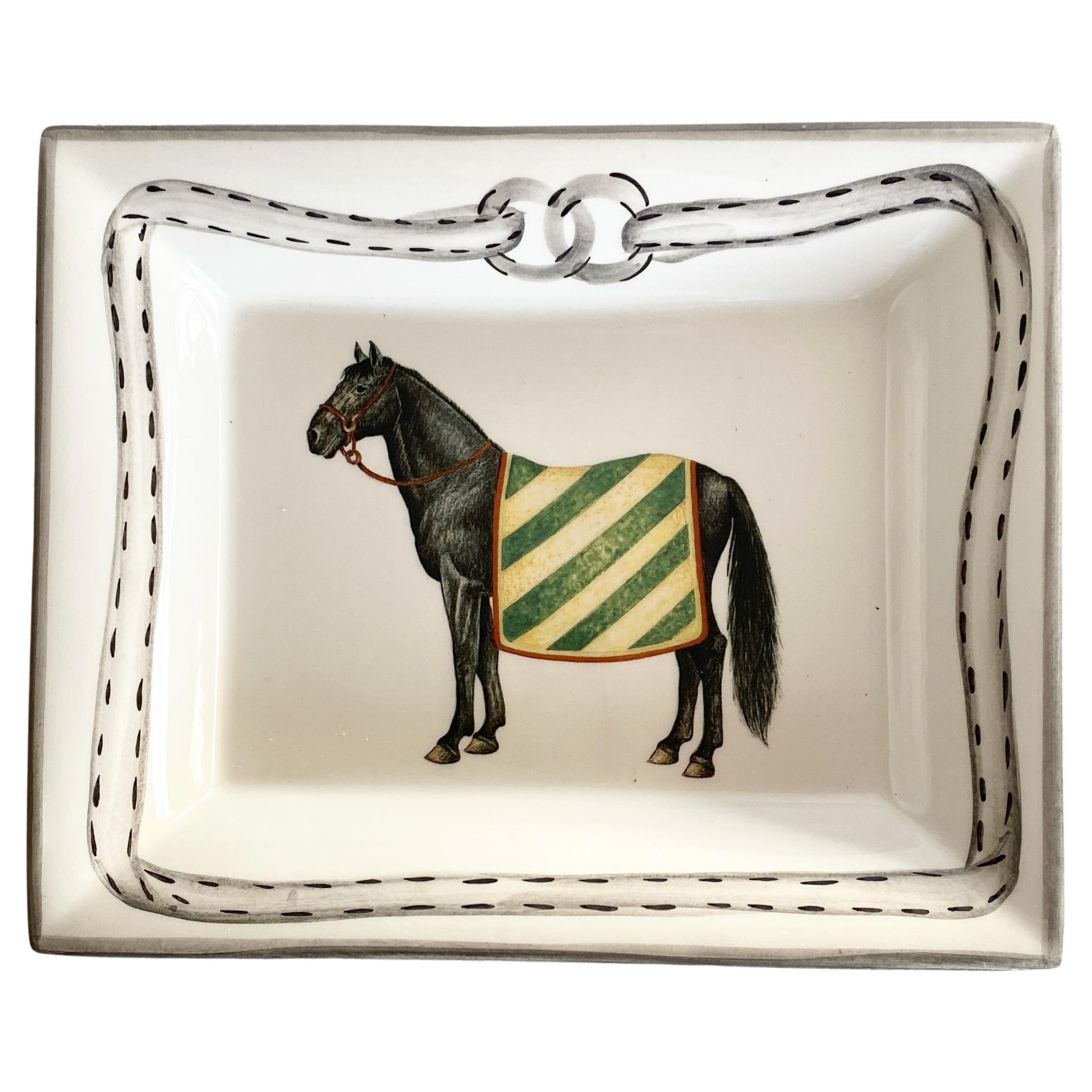 Equestrian "Devon" Change Tray/ Yellow, Made in Italy For Sale
