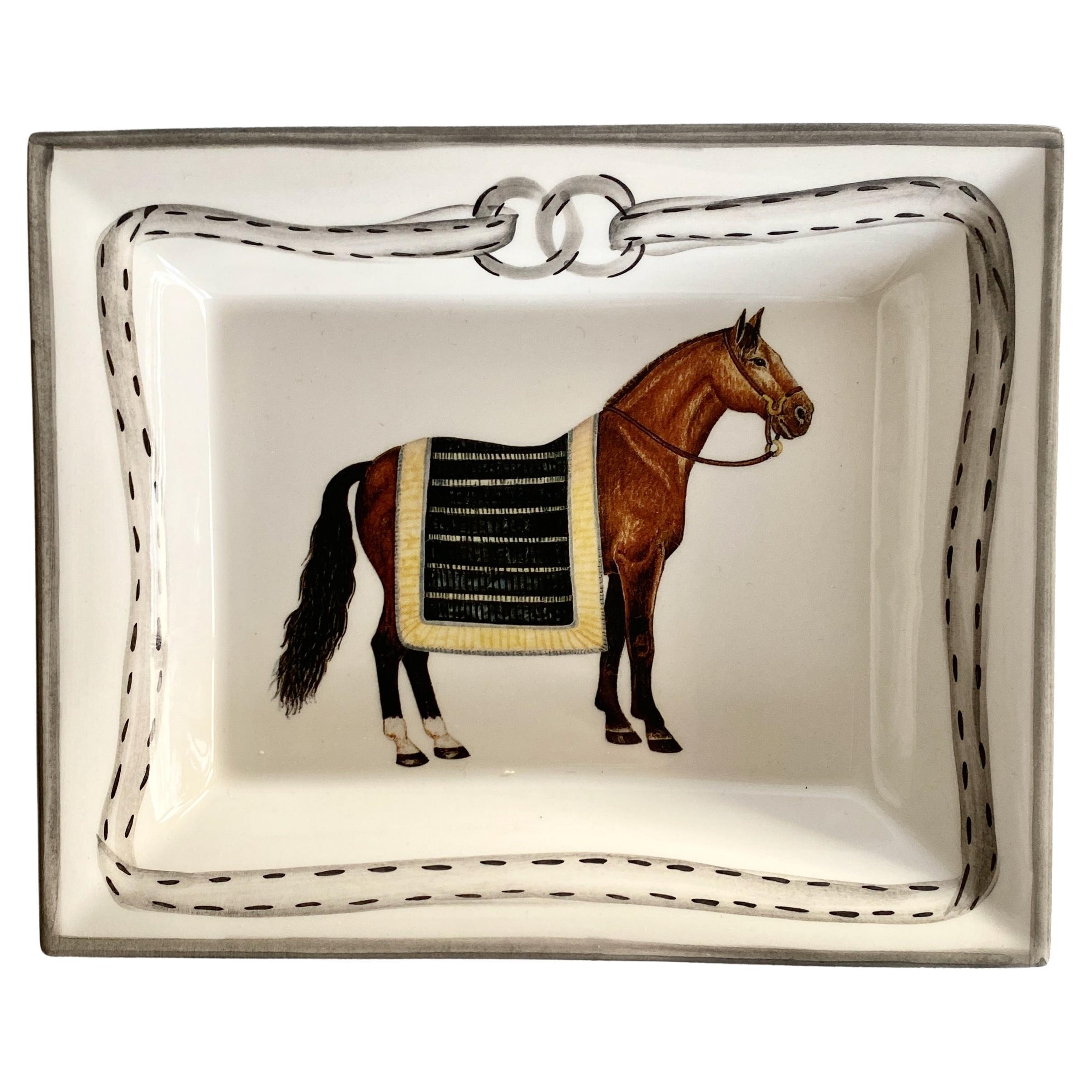 Vassoio cambiamonete equestre "Devon"/ Nero Made in Italy