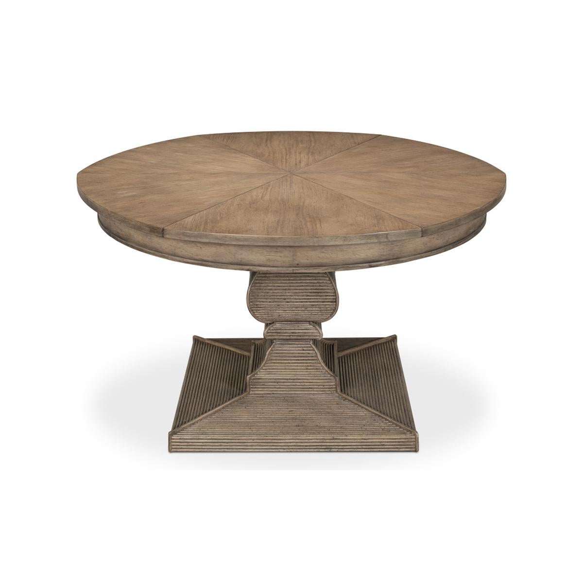 Wood Equestrian Extension Dining Table For Sale