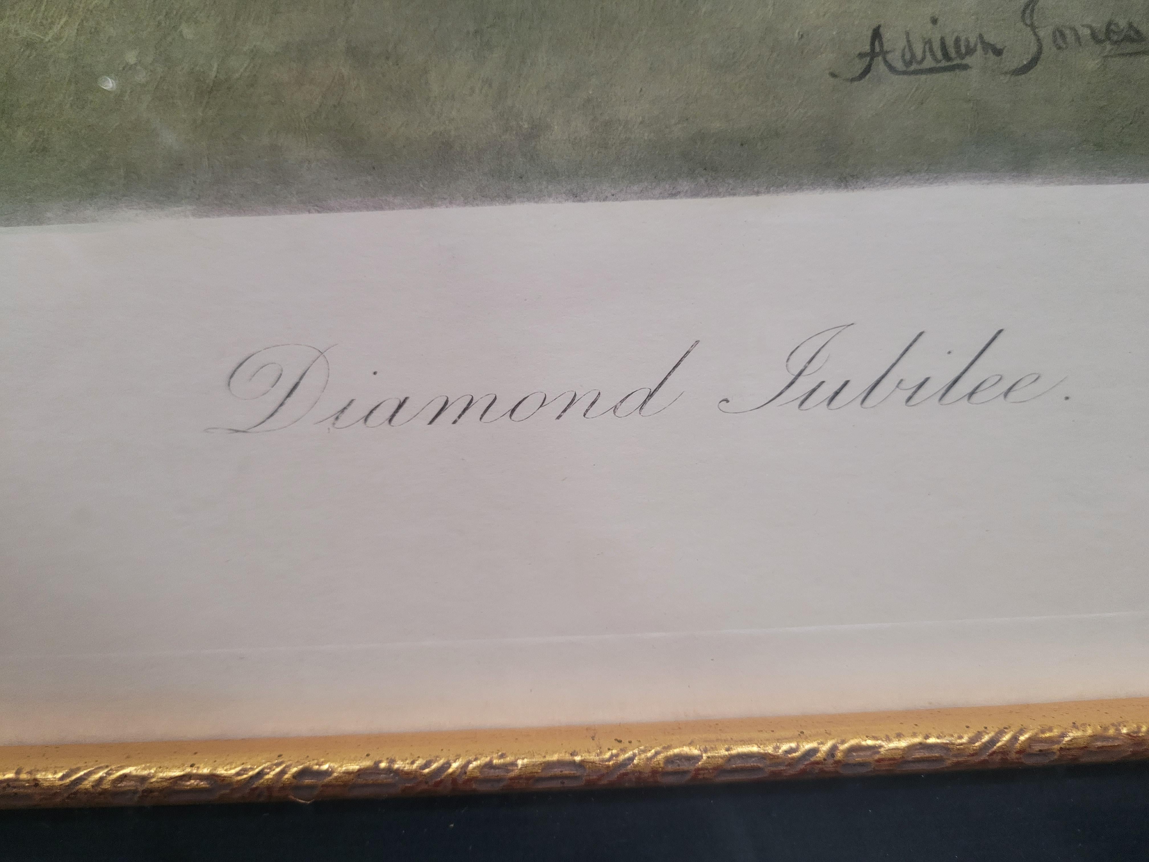 Gerahmter Druck eines Pferderennpferdes zum diamantenen Jubiläum (1897 - 10. Juli 1923) (20. Jahrhundert) im Angebot