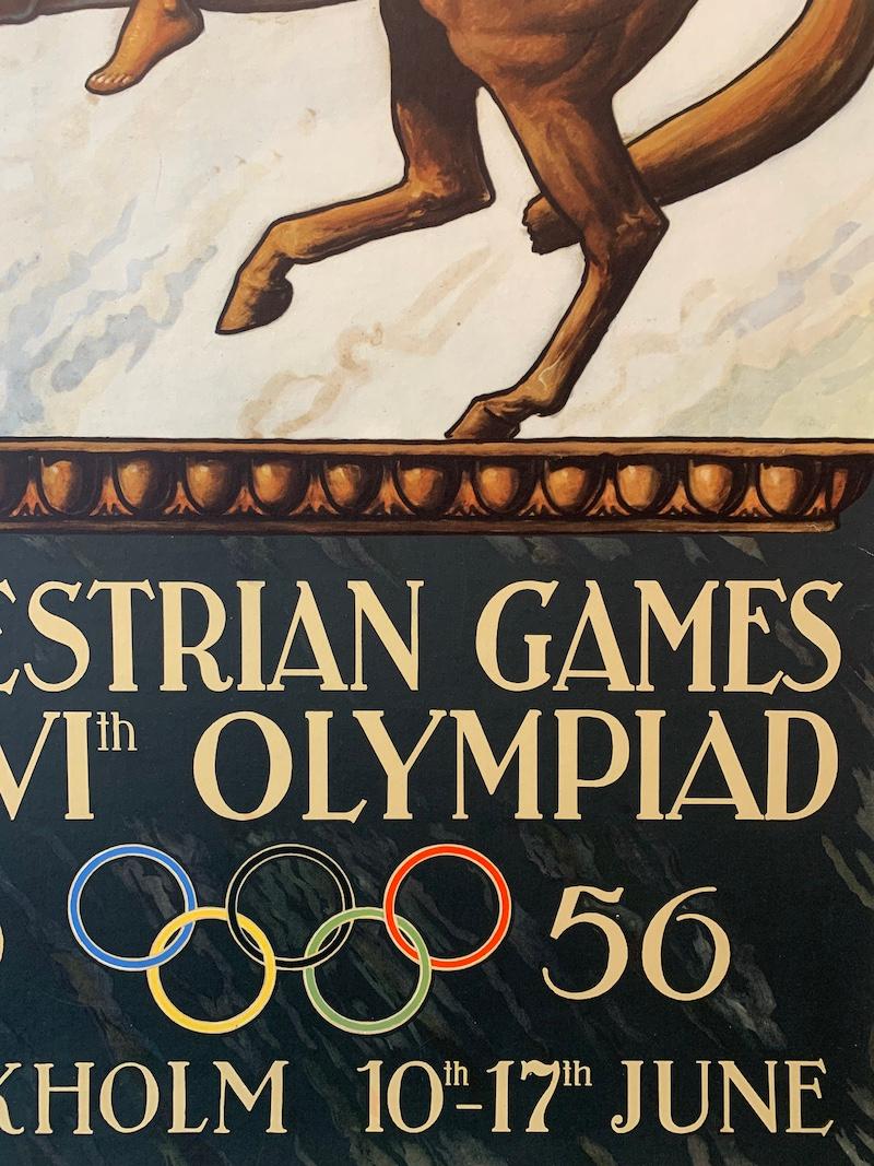 EQUESTRIAN GAMES, Stockholm 1956 Olympics, Original Vintage Poster

This is a rare poster, advertising the 1956 Olympics. The 1956 Olympics were originally hosted in Melbourne, Australia. Due to the Australian quarantine regulations which included