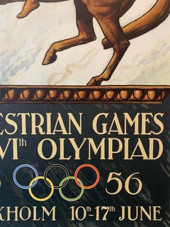 EQUESTRIAN GAMES, Stockholm 1956 Olympics, Original Vintage Poster