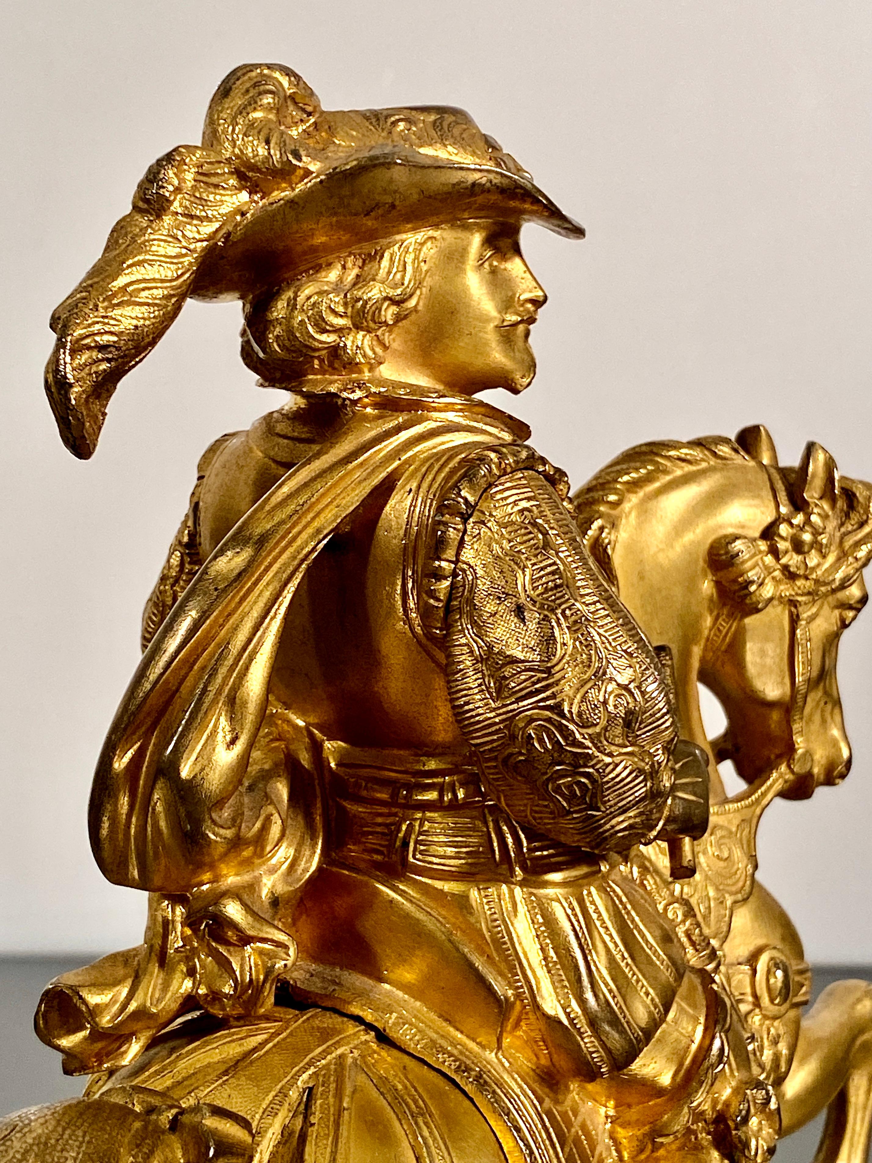 Statuetta equestre in bronzo dorato e ormolu di Charles A.L.A. a cavallo del XIX C. in vendita 3