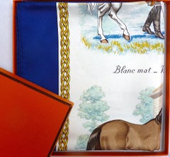 Foulard équestre Hermès 90 cm "Les Robes" avec boîte en excellent état