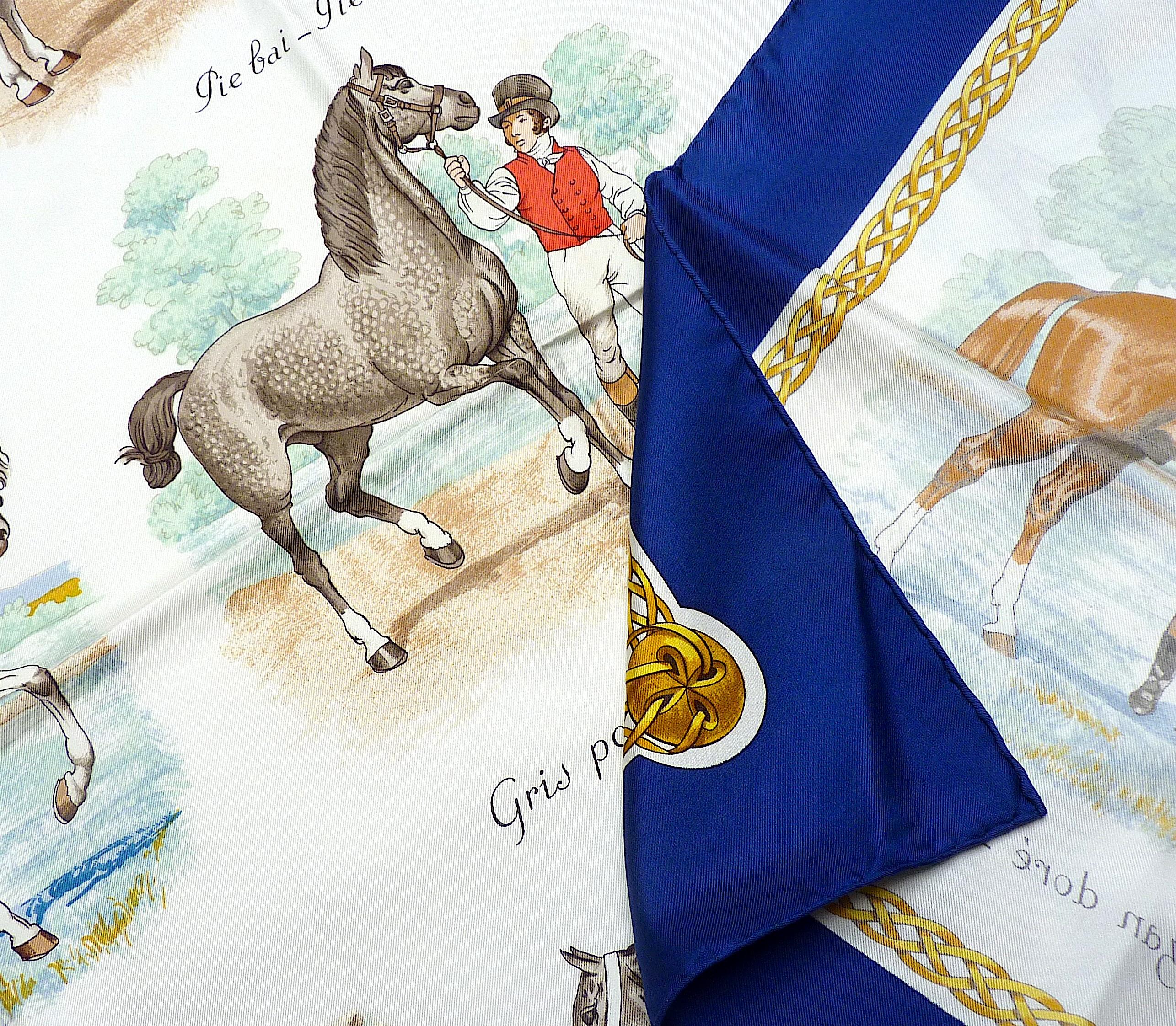 Foulard équestre Hermès 90 cm 