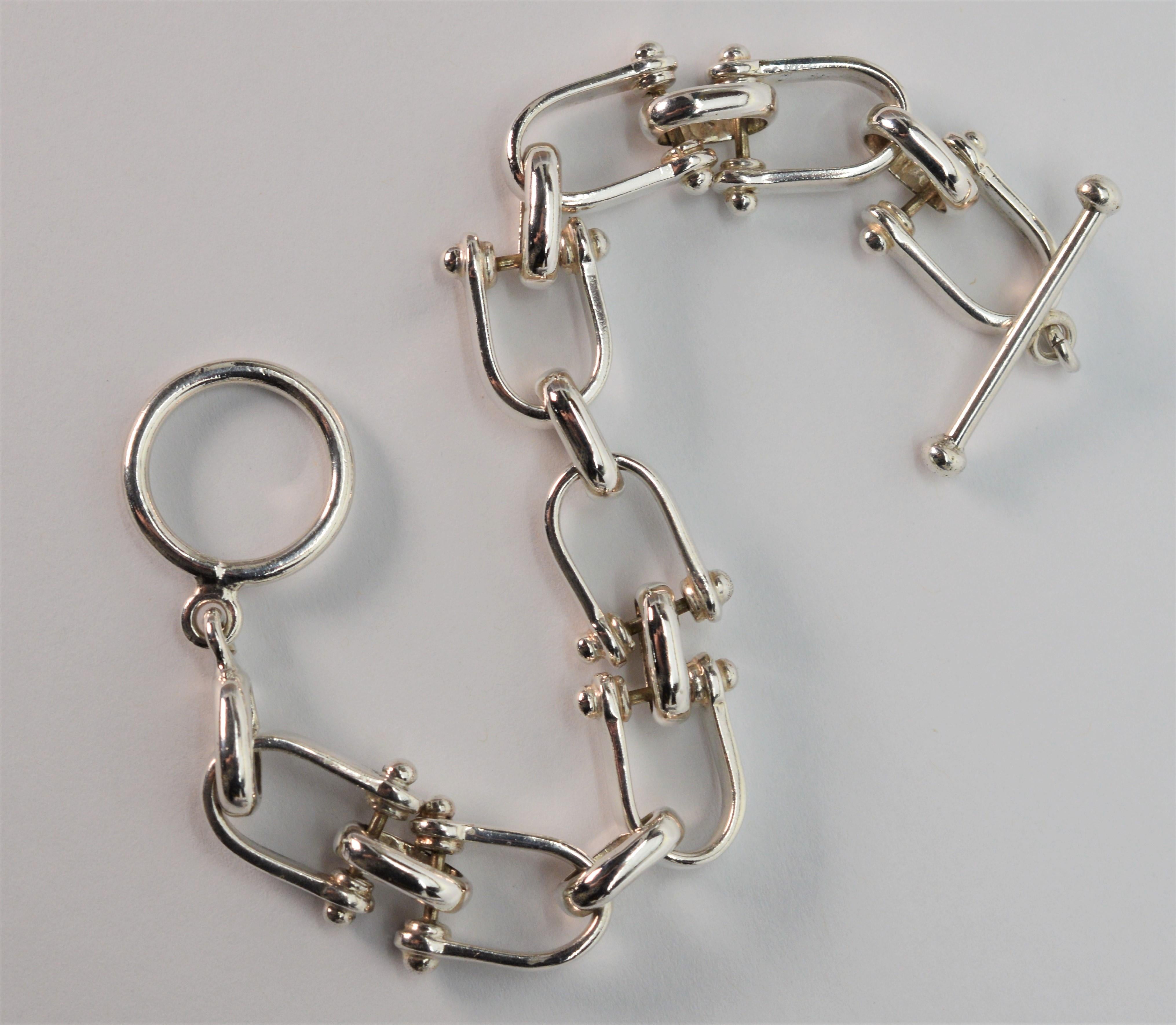 Equestrian Inspired Sterling Silver Chain Link Bracelet 2