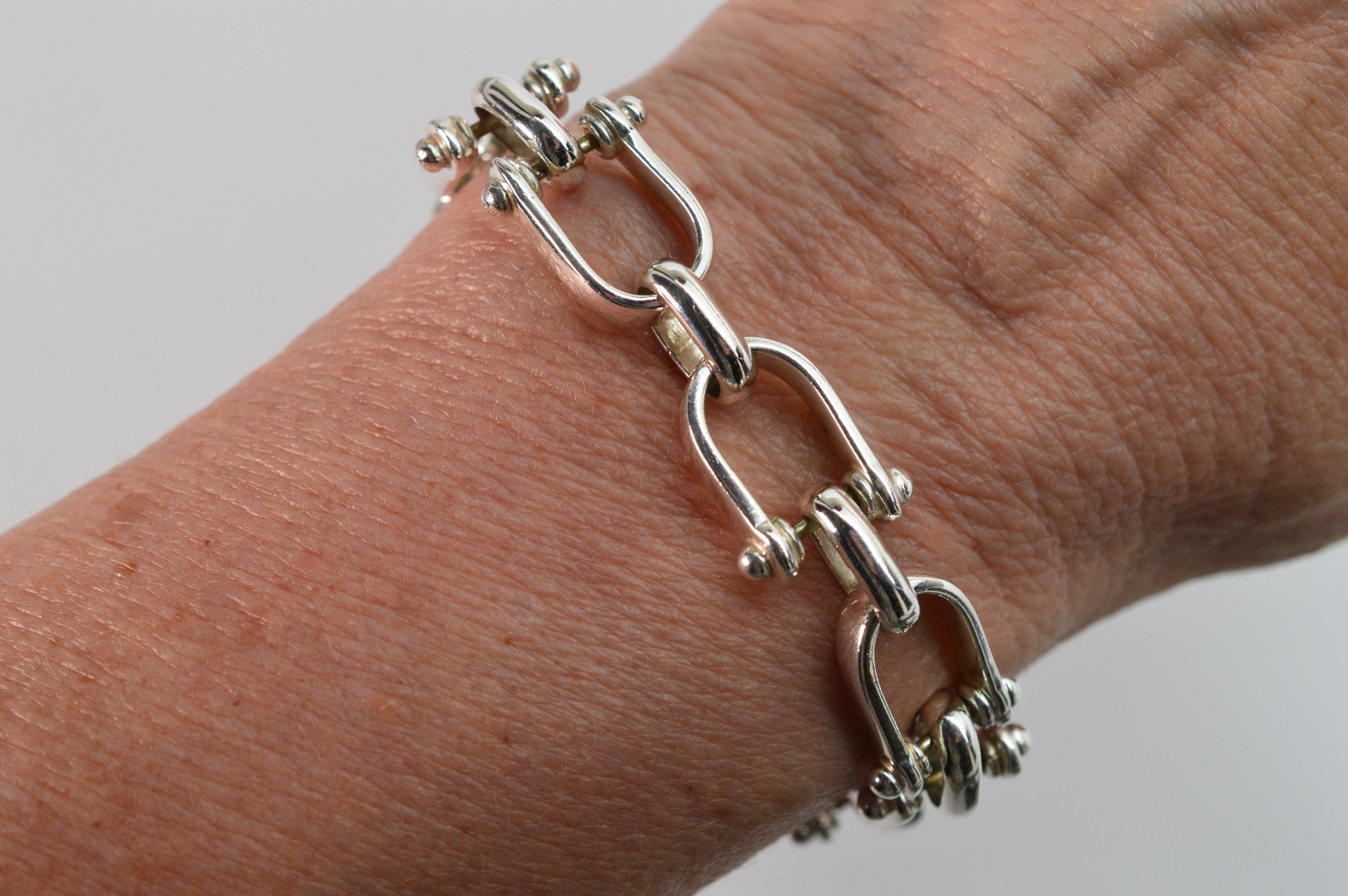 Equestrian Inspired Sterling Silver Chain Link Bracelet 3