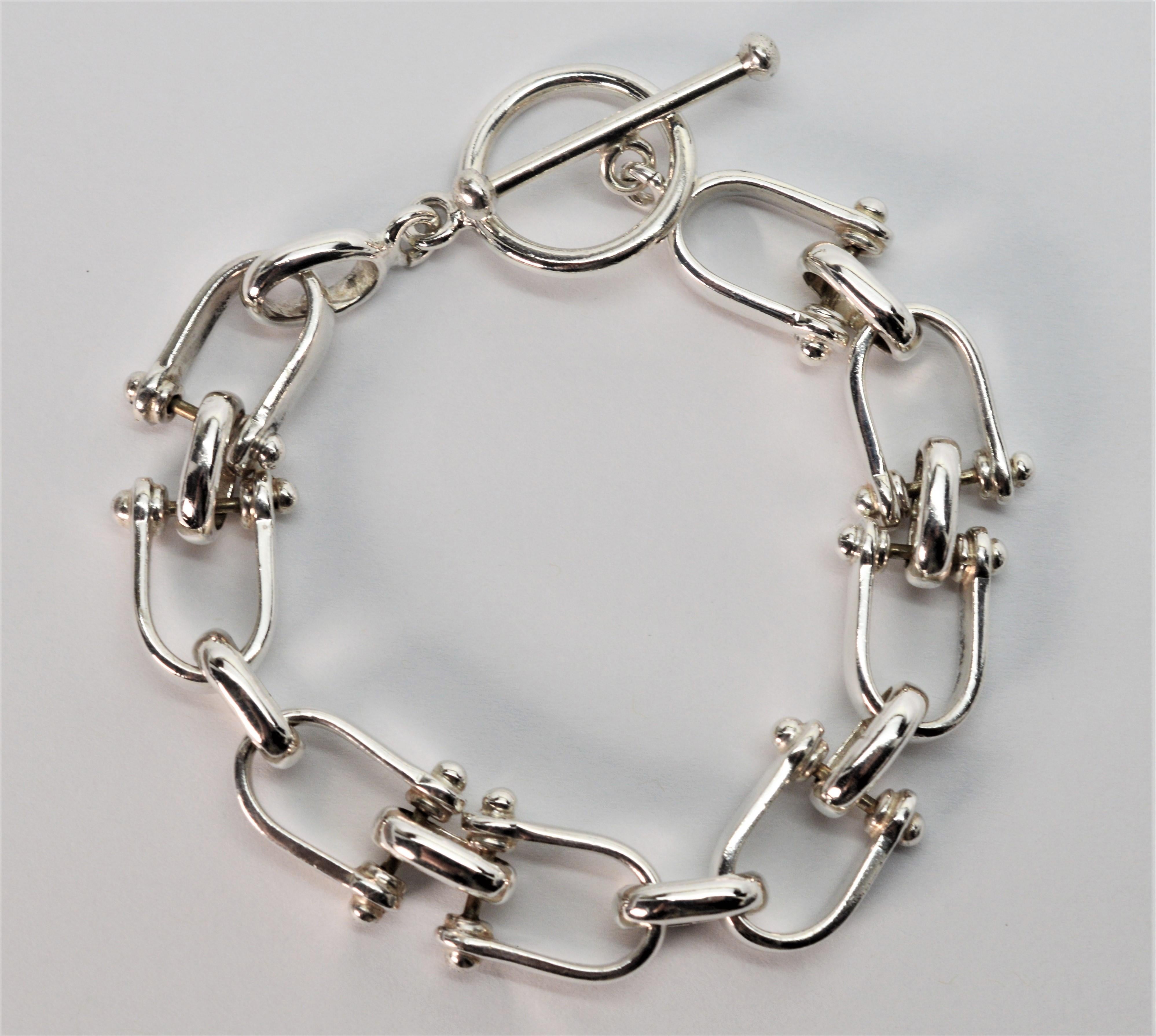 Equestrian Inspired Sterling Silver Chain Link Bracelet 4