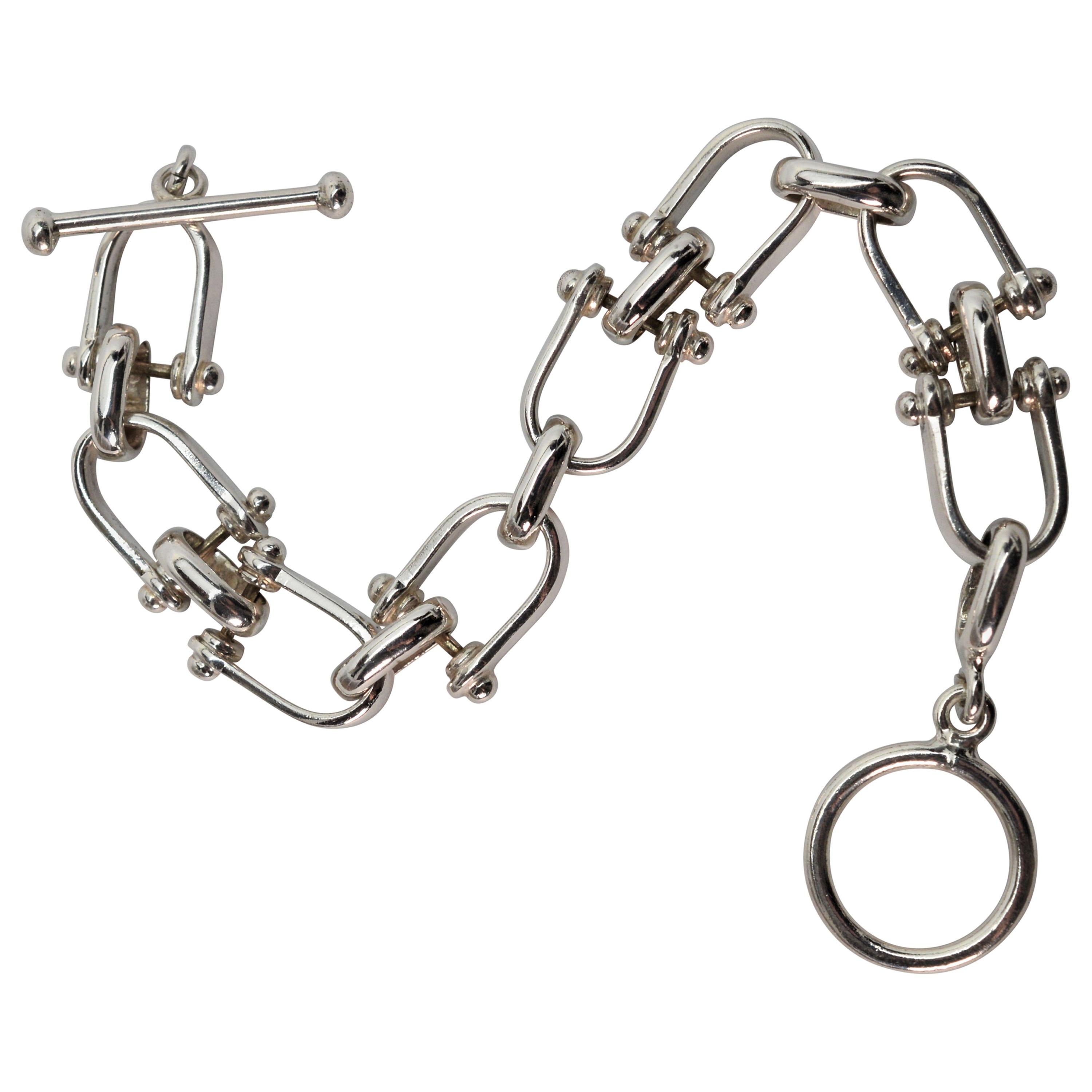 Equestrian Inspired Sterling Silver Chain Link Bracelet