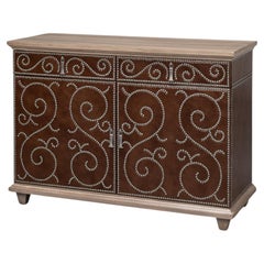 Equestrian Leather Cabinet