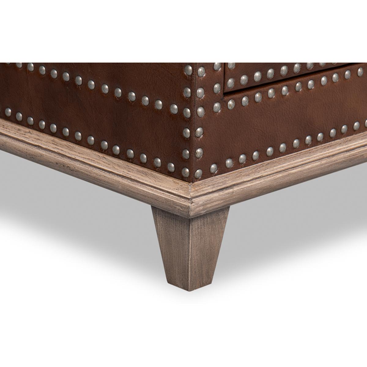 Equestrian Leather Coffee Table For Sale 4