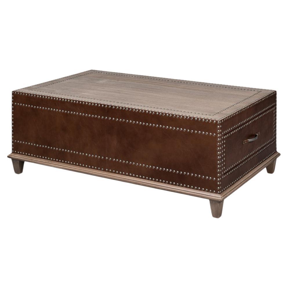 Equestrian Leather Coffee Table For Sale